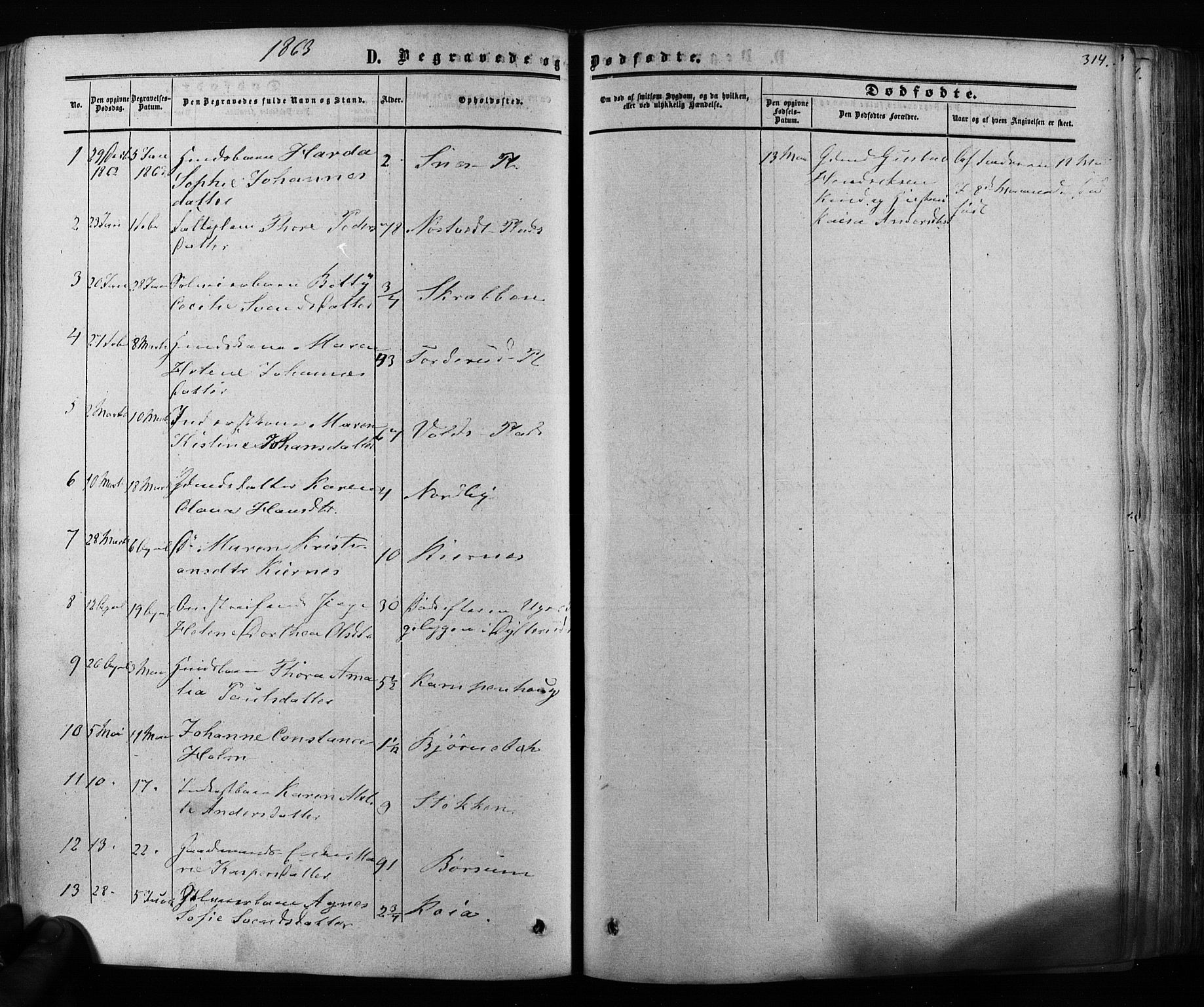 Ås prestekontor Kirkebøker, AV/SAO-A-10894/F/Fa/L0007: Parish register (official) no. I 7, 1854-1870, p. 314