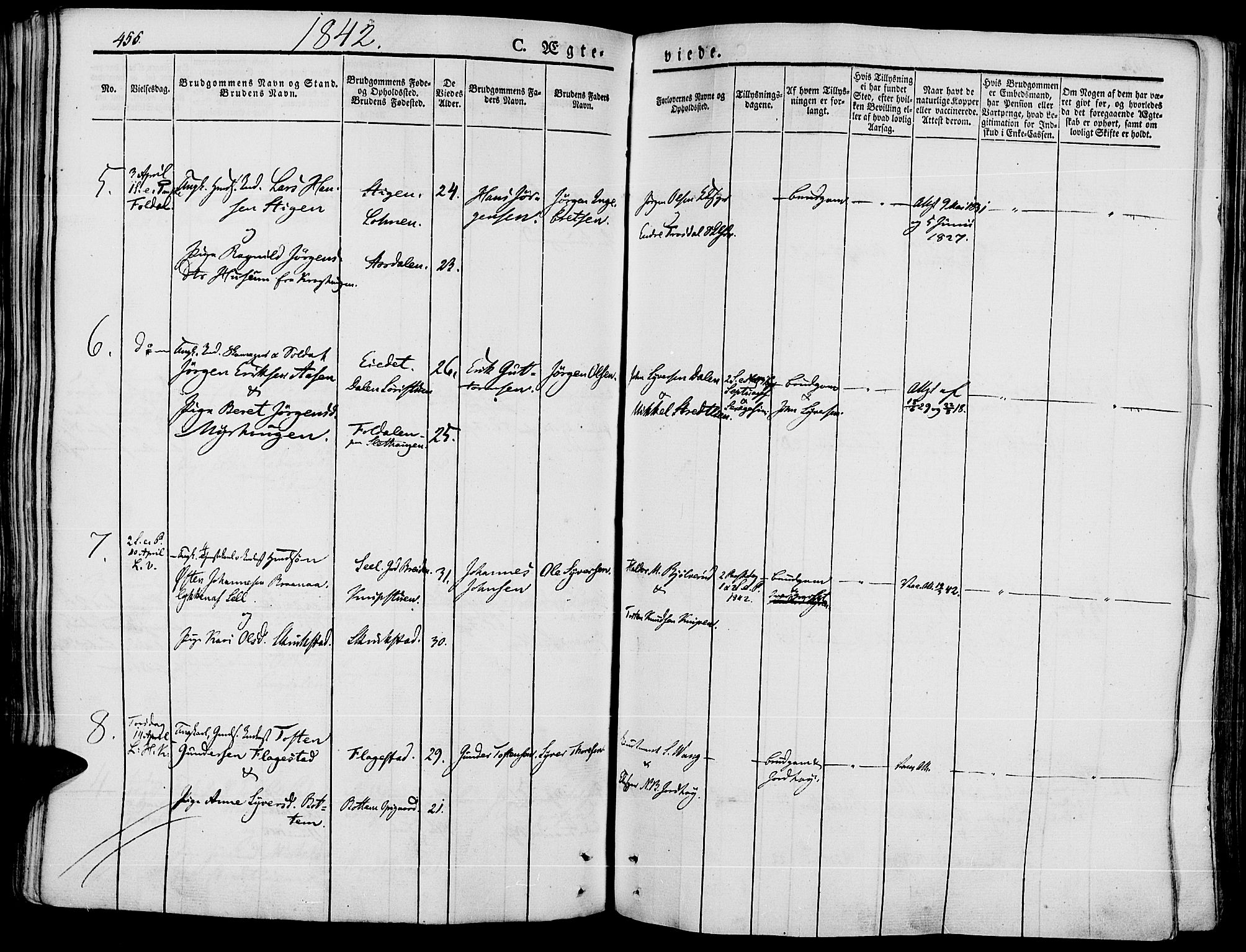 Lesja prestekontor, SAH/PREST-068/H/Ha/Haa/L0005: Parish register (official) no. 5, 1830-1842, p. 455