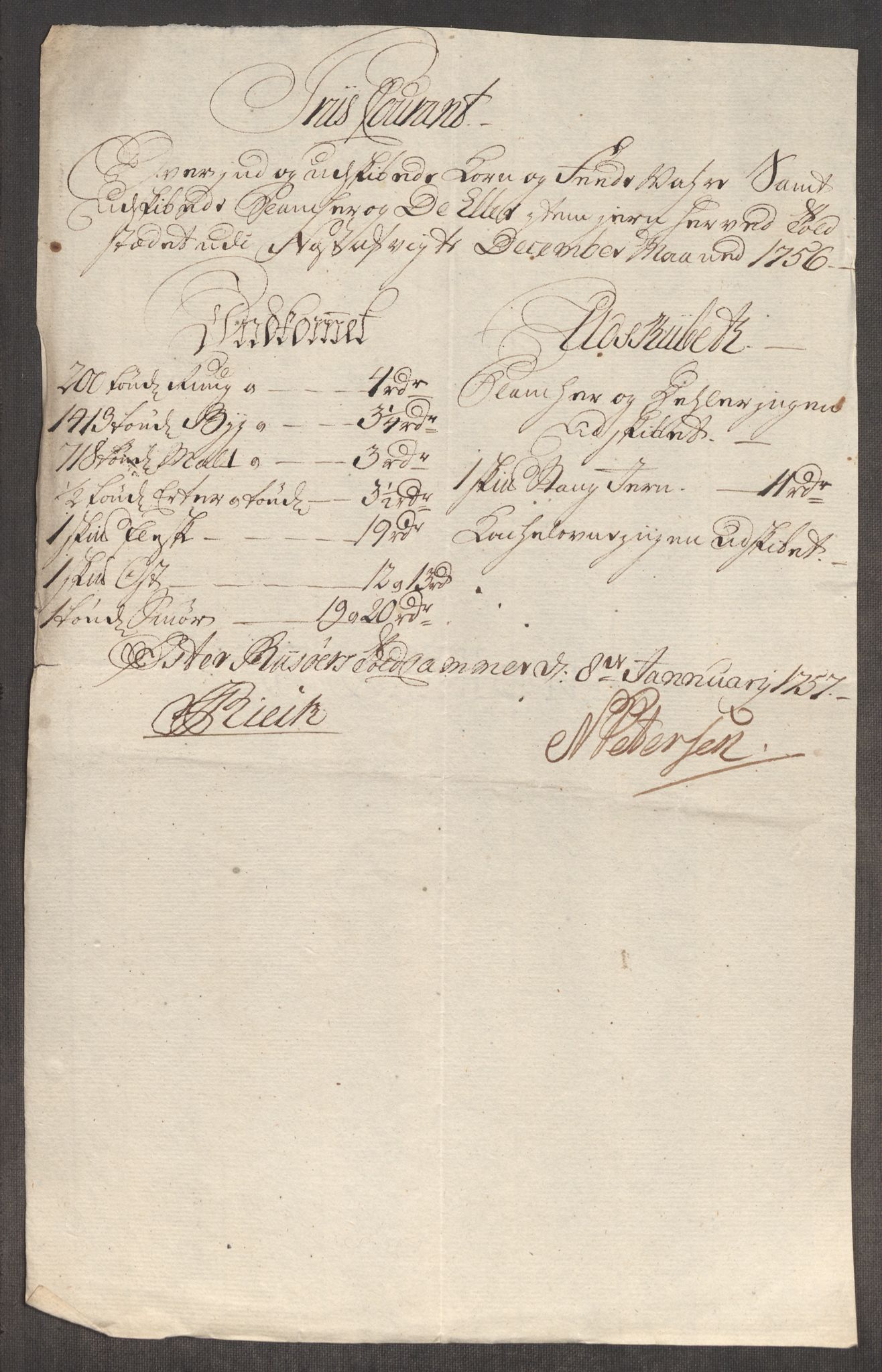 Rentekammeret inntil 1814, Realistisk ordnet avdeling, RA/EA-4070/Oe/L0005: [Ø1]: Priskuranter, 1753-1757, p. 600