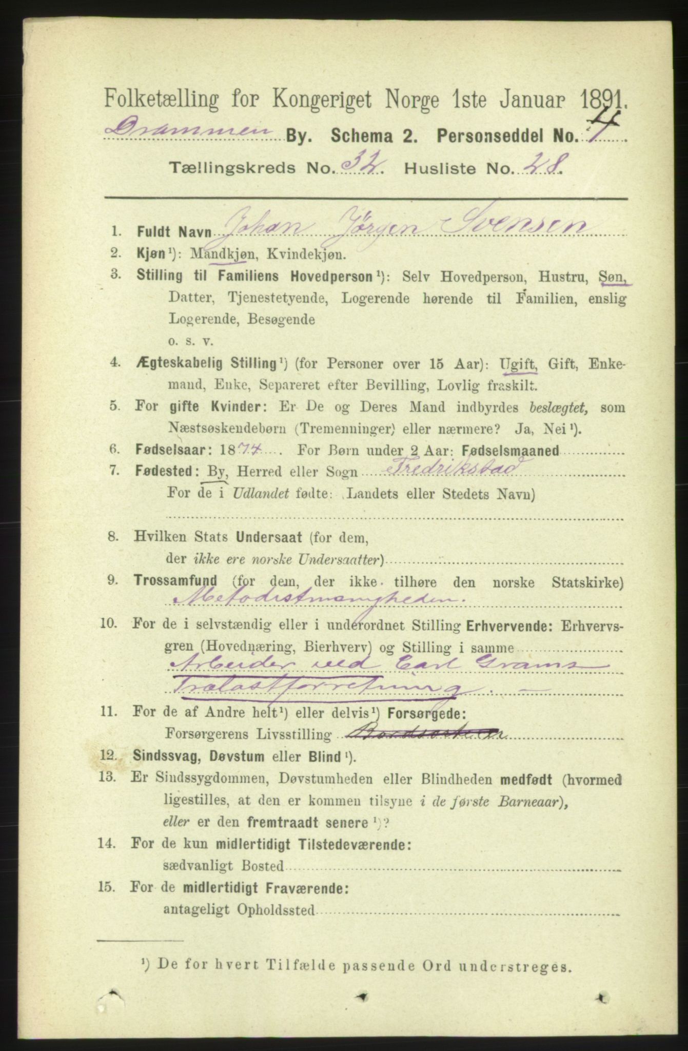 RA, 1891 census for 0602 Drammen, 1891, p. 19606