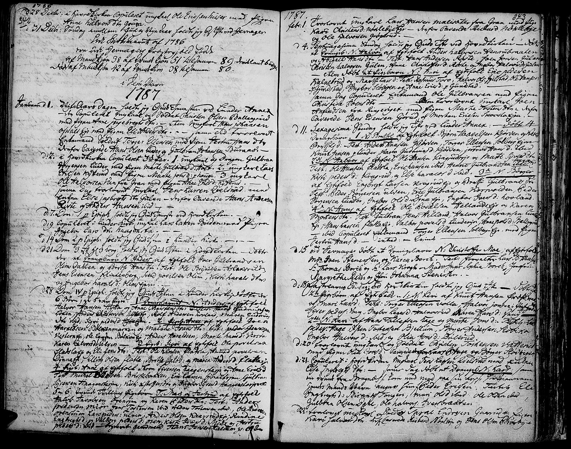 Jevnaker prestekontor, SAH/PREST-116/H/Ha/Haa/L0003: Parish register (official) no. 3, 1752-1799, p. 342-343