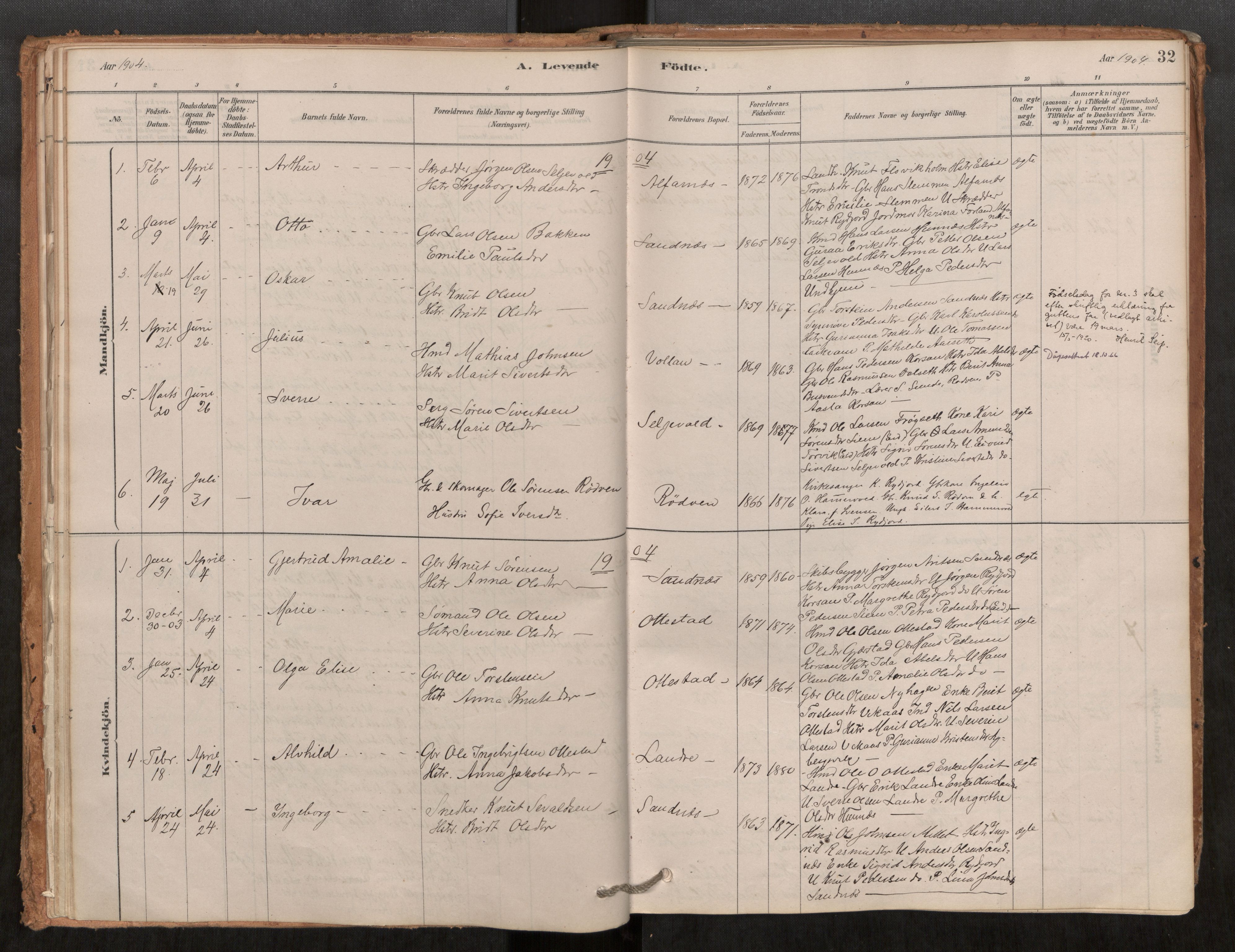 Ministerialprotokoller, klokkerbøker og fødselsregistre - Møre og Romsdal, SAT/A-1454/548/L0615: Parish register (official) no. 548A02, 1878-1906, p. 32