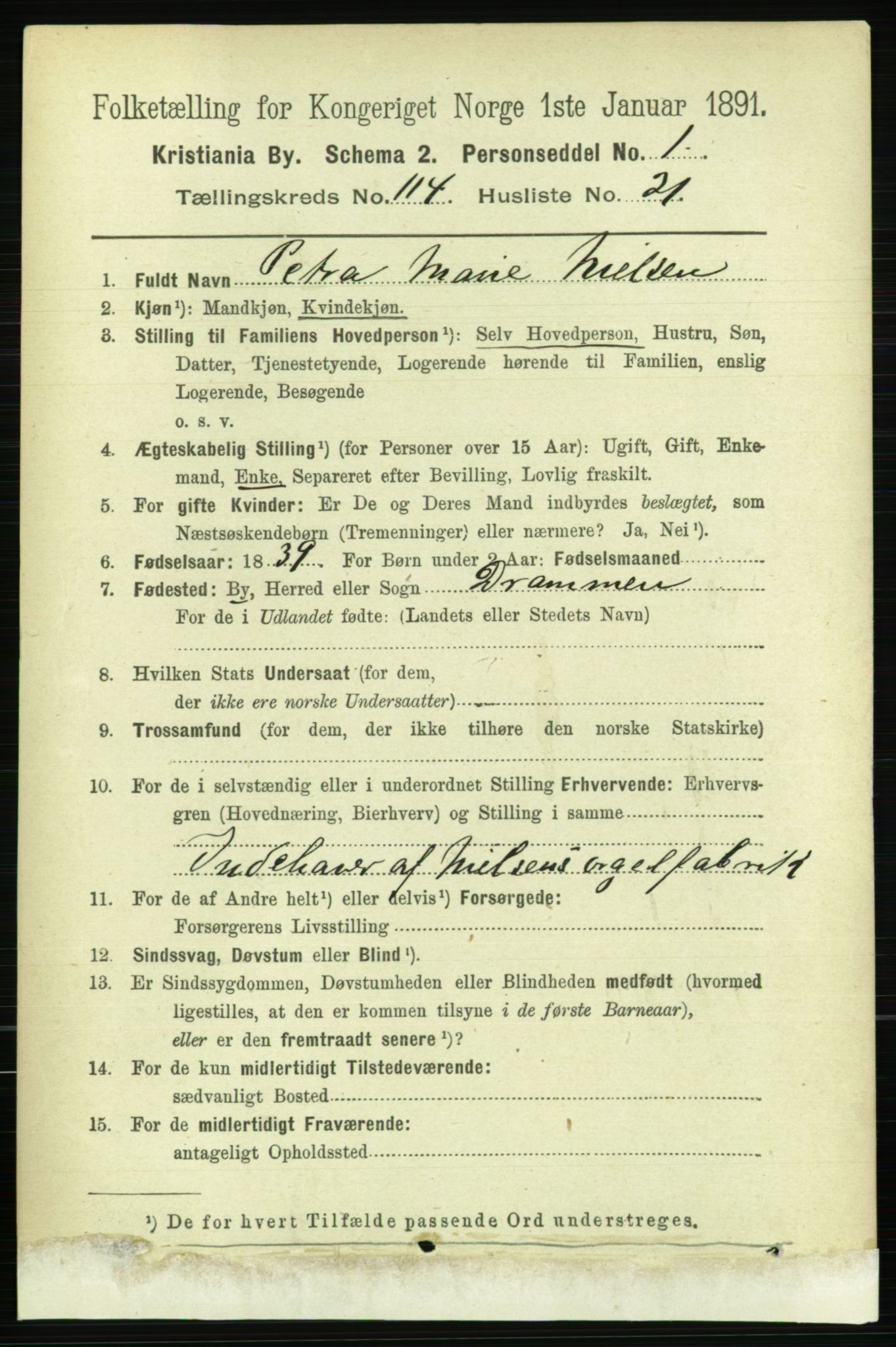 RA, 1891 census for 0301 Kristiania, 1891, p. 61358