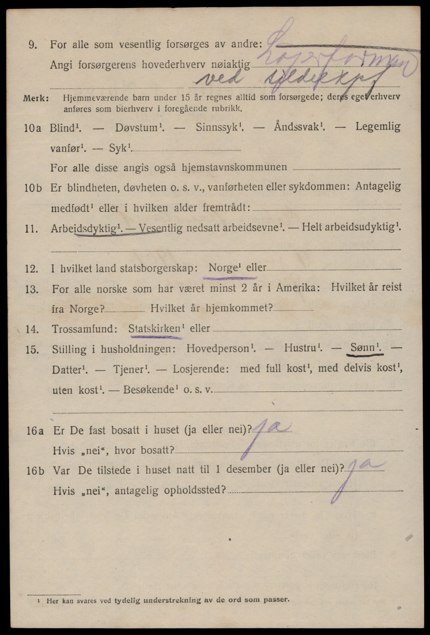 SAST, 1920 census for Stavanger, 1920, p. 122317