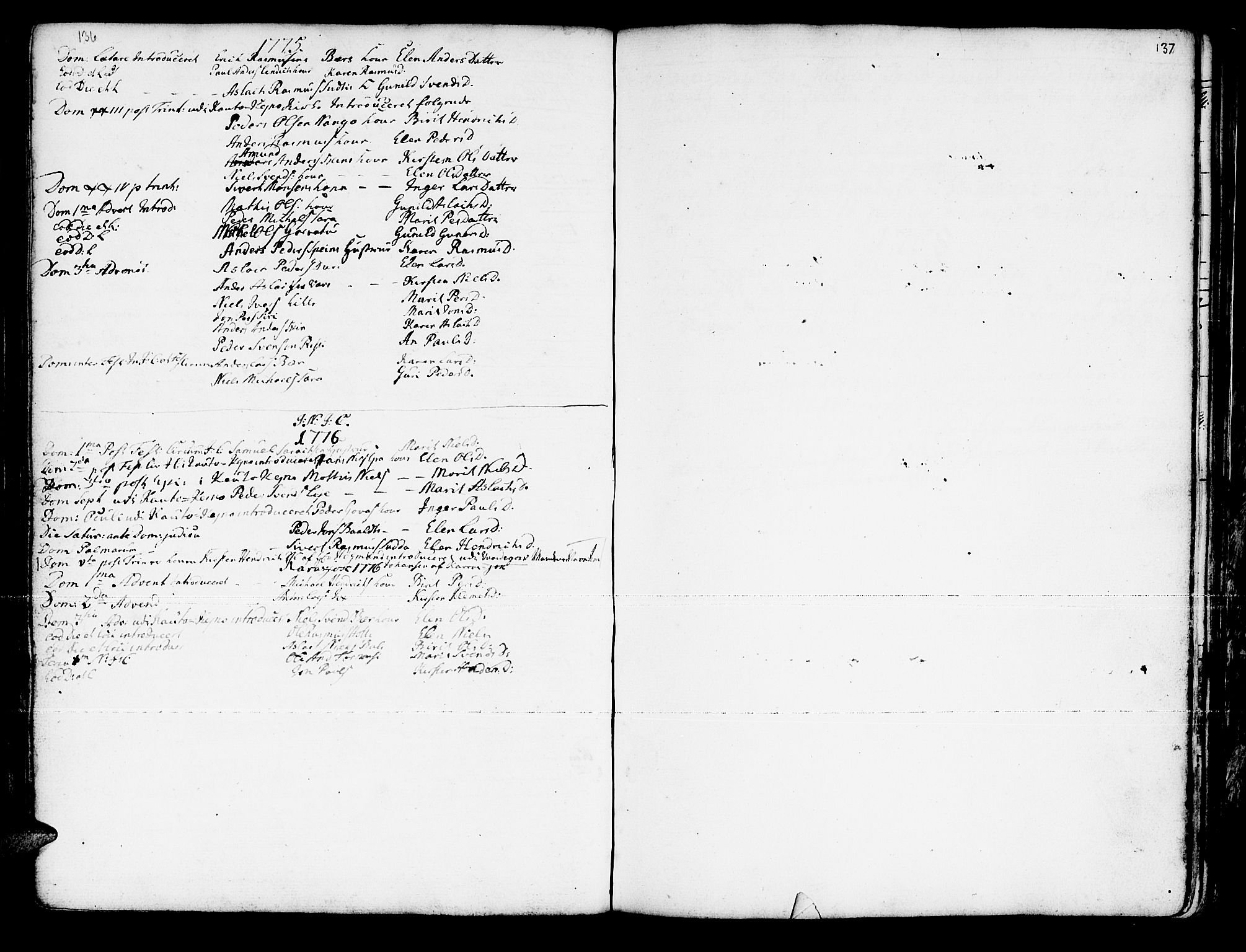Kautokeino sokneprestembete, SATØ/S-1340/H/Ha/L0001.kirke: Parish register (official) no. 1, 1723-1776, p. 136-137