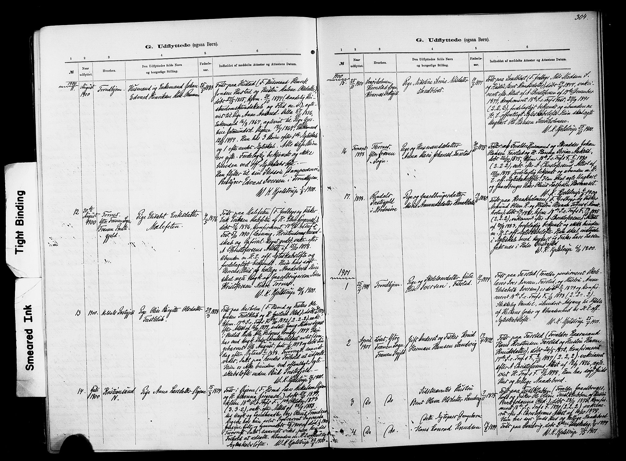 Ministerialprotokoller, klokkerbøker og fødselsregistre - Møre og Romsdal, AV/SAT-A-1454/567/L0778: Parish register (official) no. 567A01, 1881-1903, p. 304