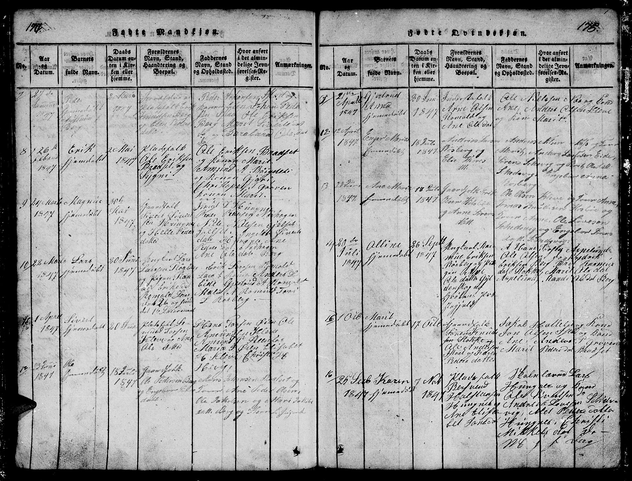 Ministerialprotokoller, klokkerbøker og fødselsregistre - Møre og Romsdal, AV/SAT-A-1454/557/L0683: Parish register (copy) no. 557C01, 1818-1862, p. 174-175