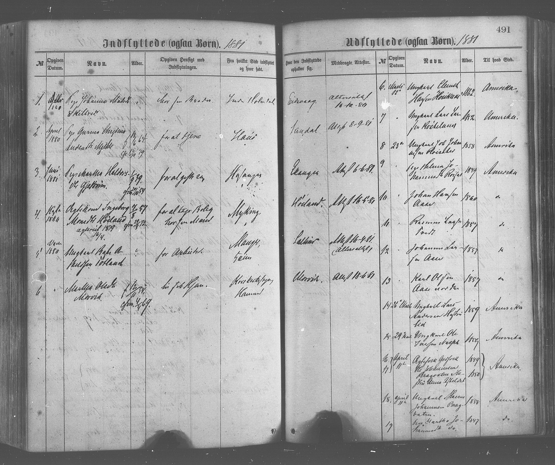 Hamre sokneprestembete, AV/SAB-A-75501/H/Ha/Haa/Haaa/L0015: Parish register (official) no. A 15, 1870-1881, p. 491