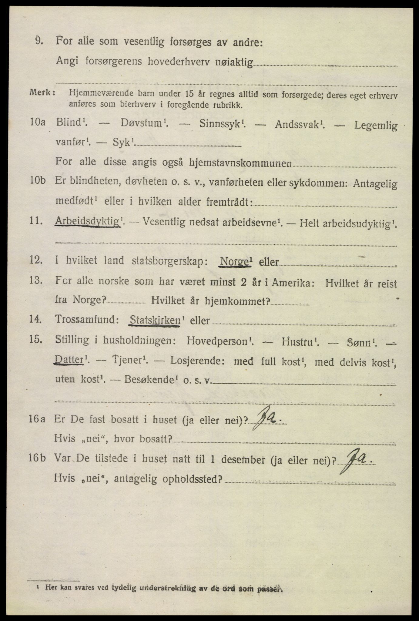 SAK, 1920 census for Mykland, 1920, p. 1329