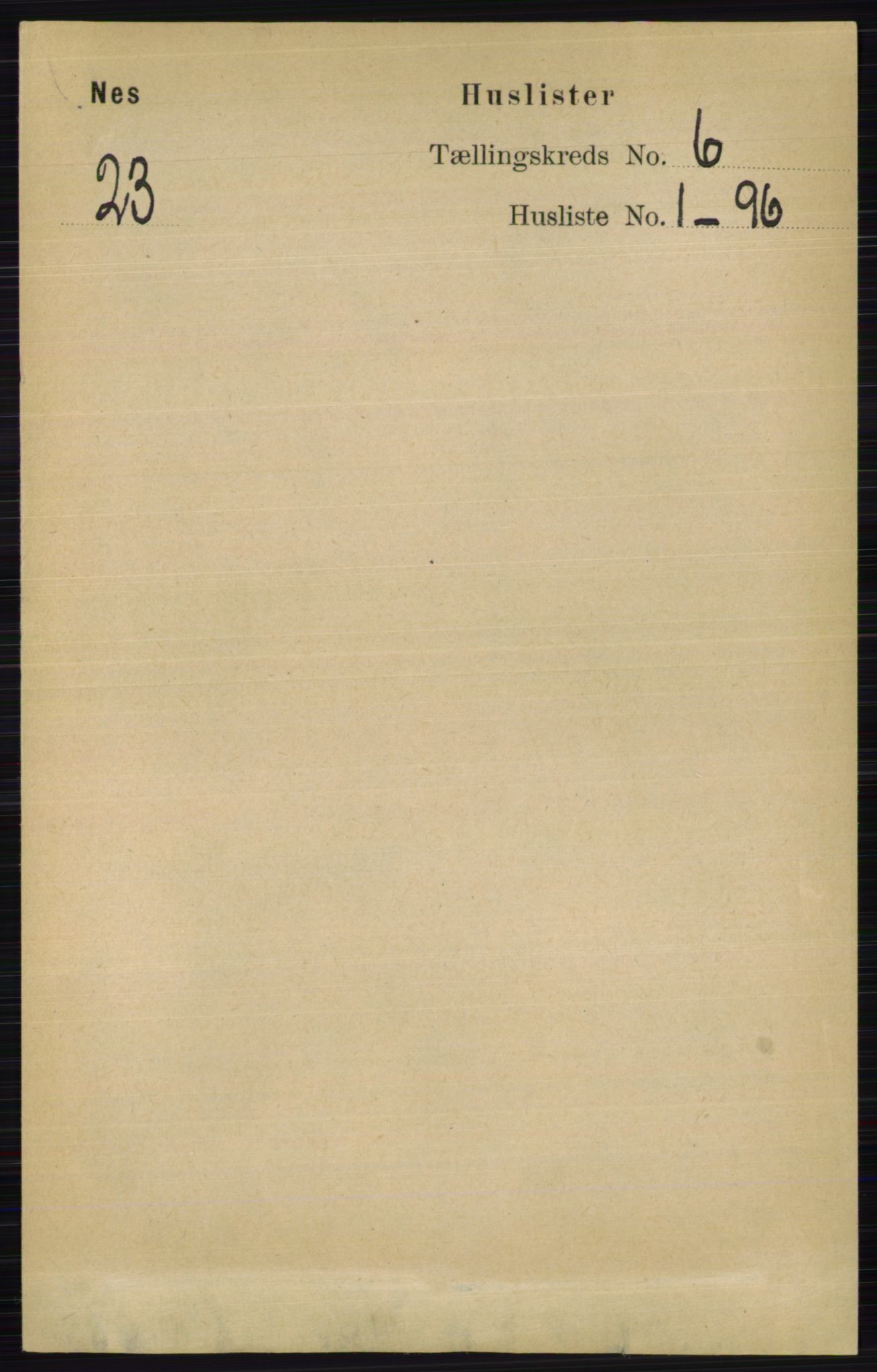 RA, 1891 census for 0411 Nes, 1891, p. 3168