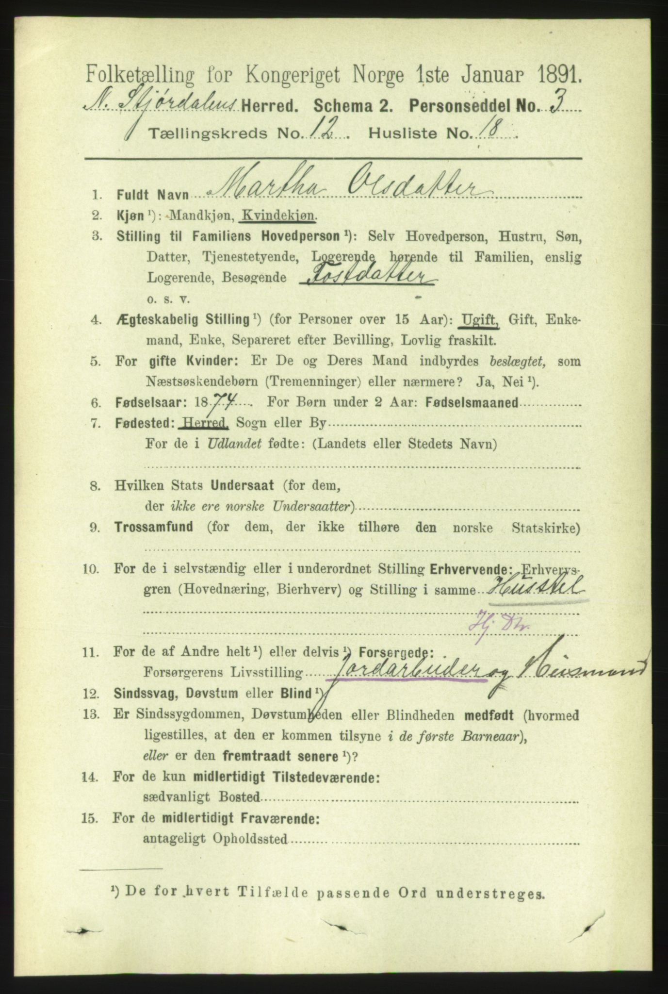 RA, 1891 census for 1714 Nedre Stjørdal, 1891, p. 6104