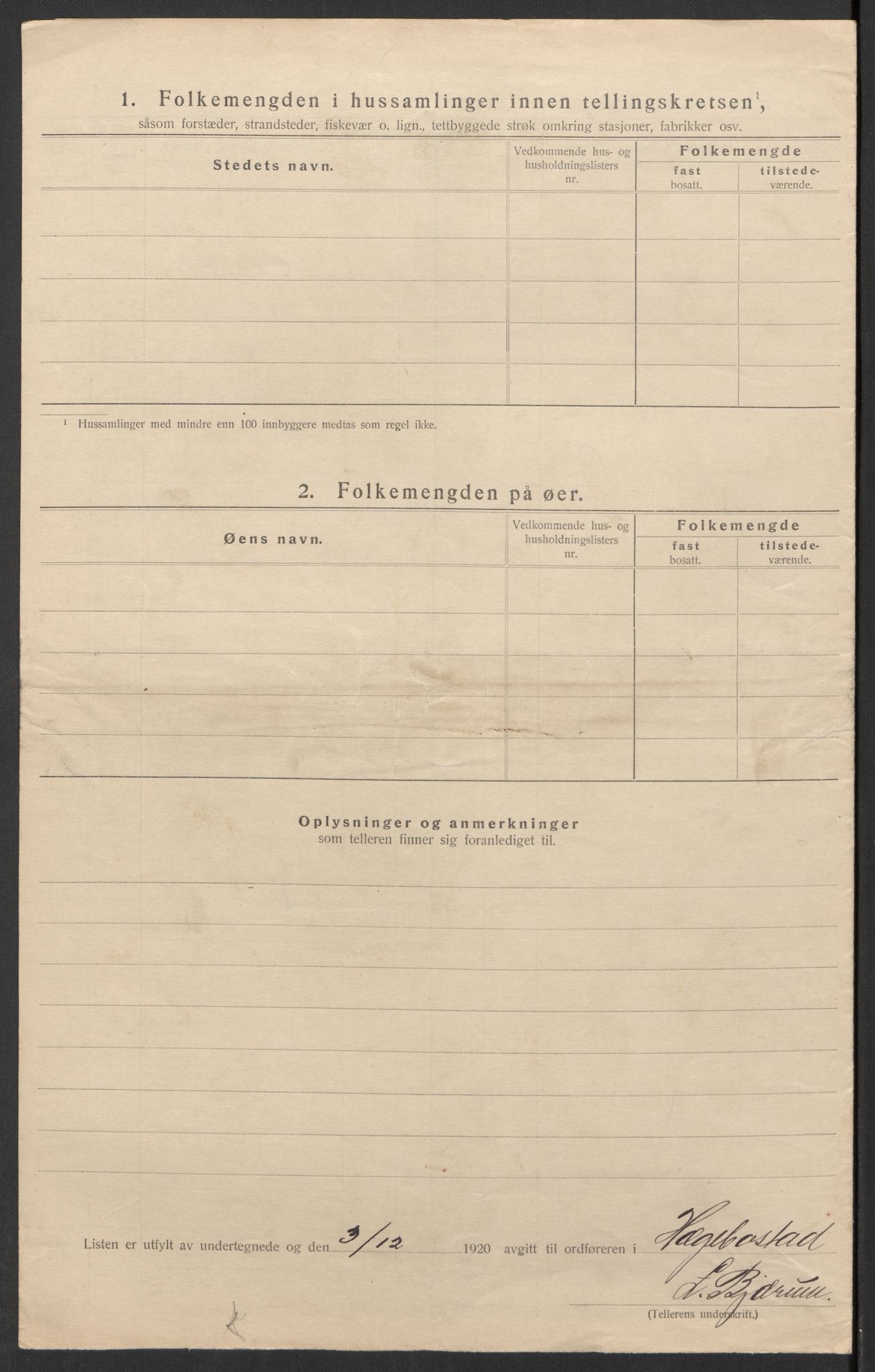 SAK, 1920 census for Hægebostad, 1920, p. 37