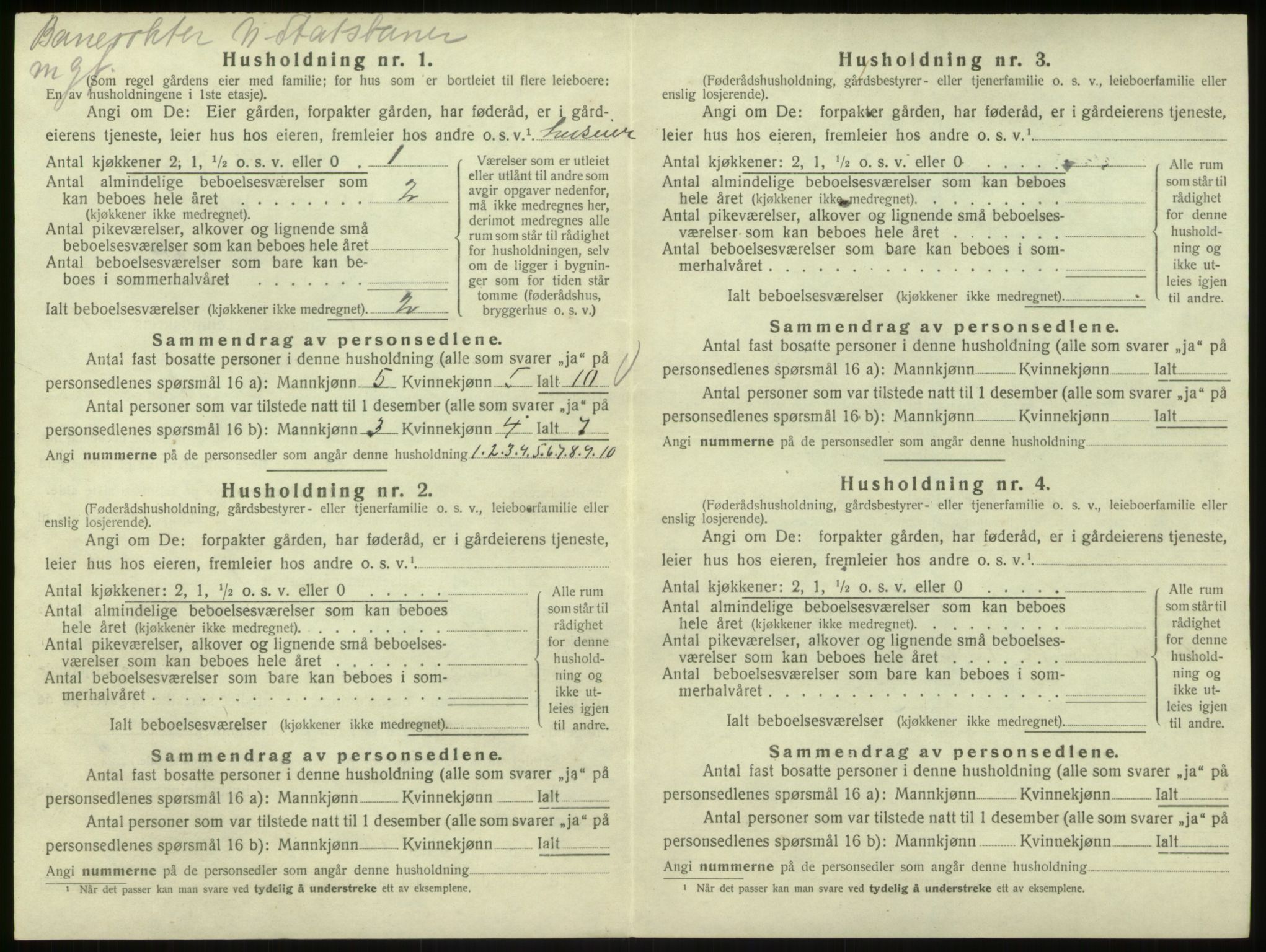 SAB, 1920 census for Bruvik, 1920, p. 92