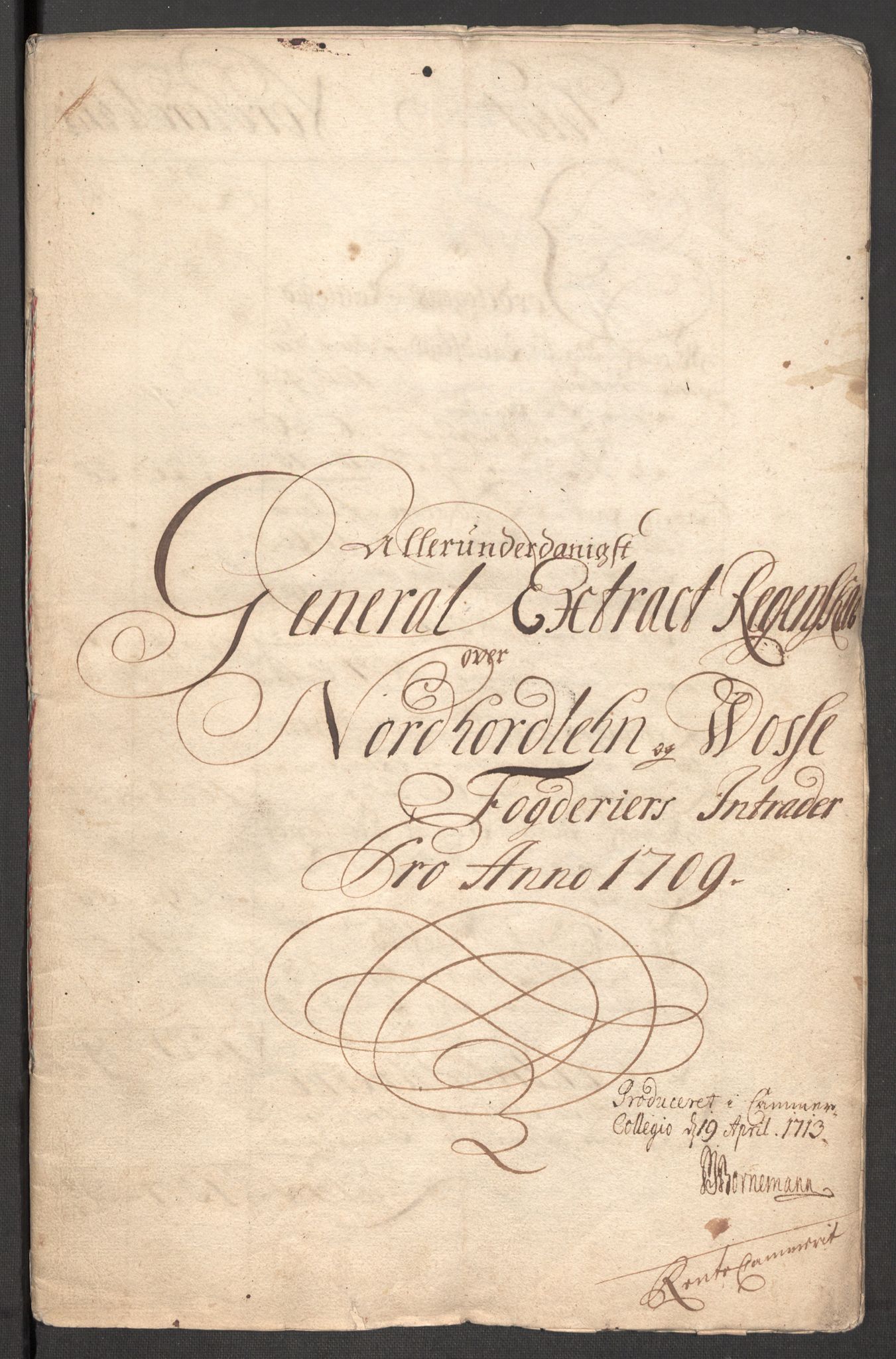 Rentekammeret inntil 1814, Reviderte regnskaper, Fogderegnskap, RA/EA-4092/R51/L3190: Fogderegnskap Nordhordland og Voss, 1709, p. 4