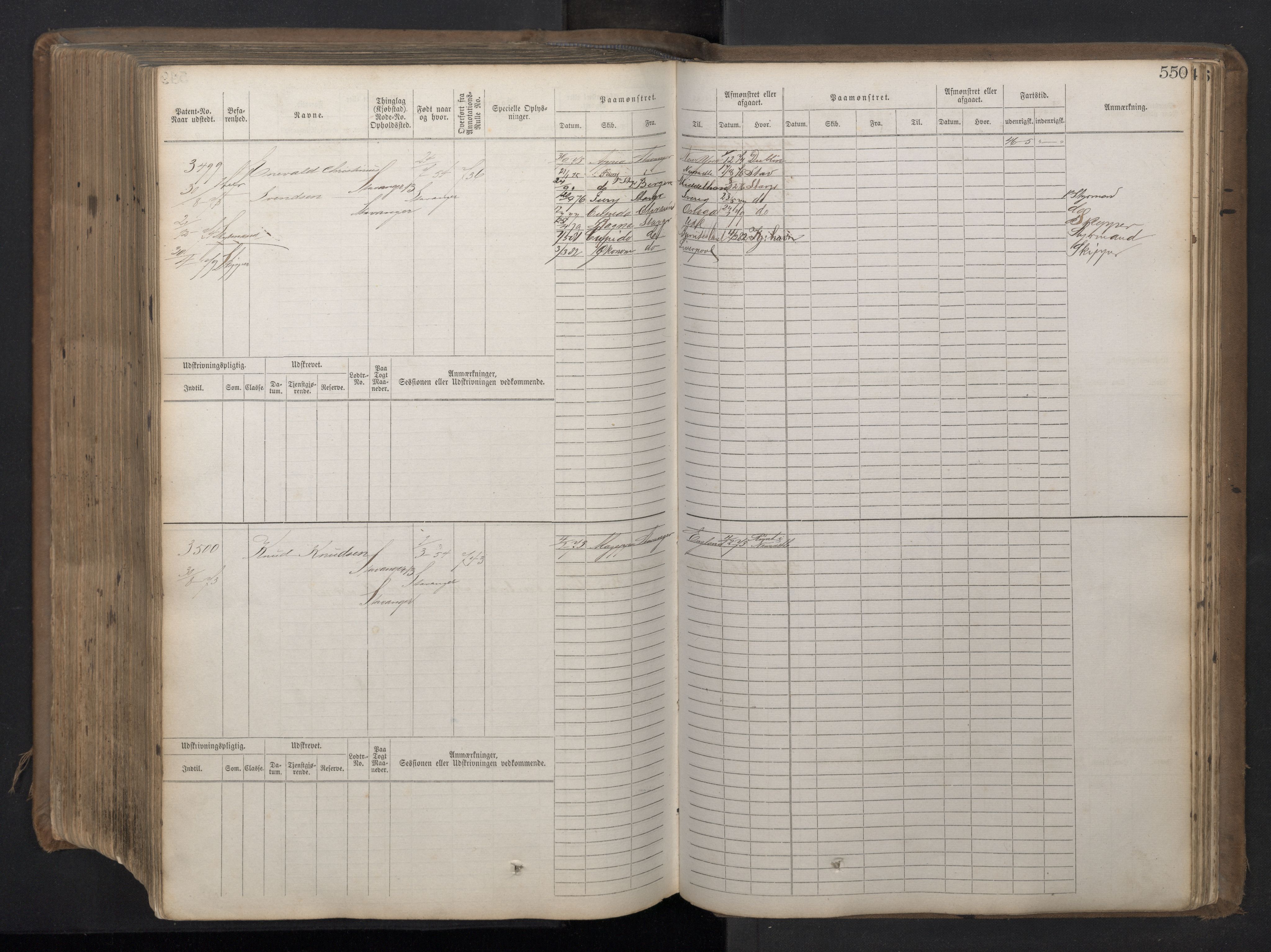 Stavanger sjømannskontor, SAST/A-102006/F/Fb/Fbb/L0018: Sjøfartshovedrulle patnentnr. 2402-3602 (dublett), 1869, p. 554