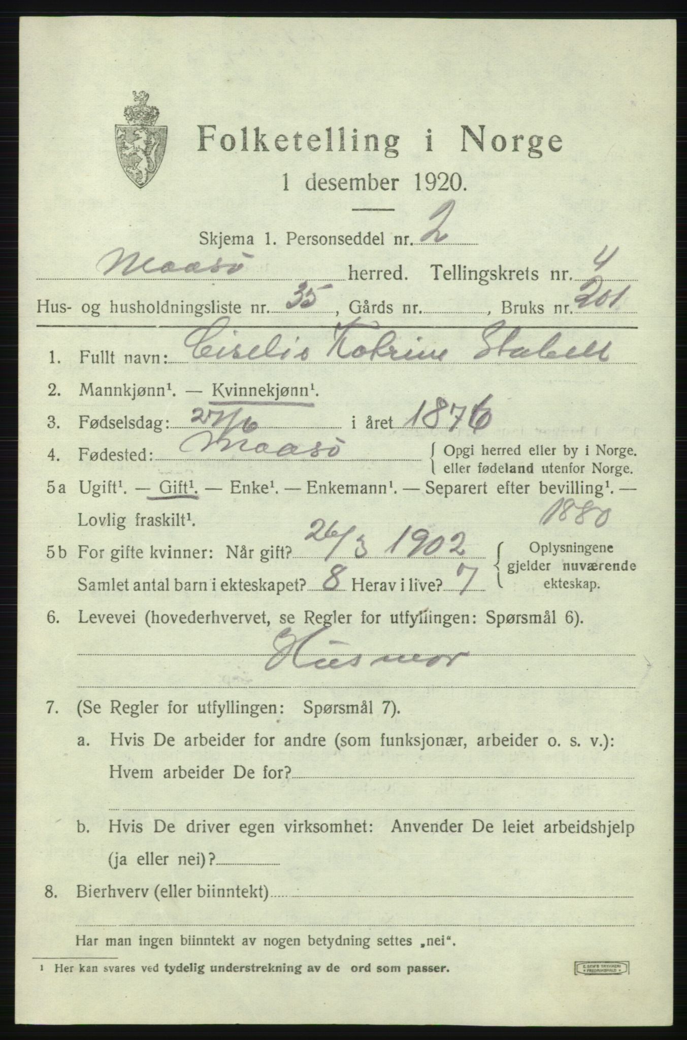 SATØ, 1920 census for Måsøy, 1920, p. 2226