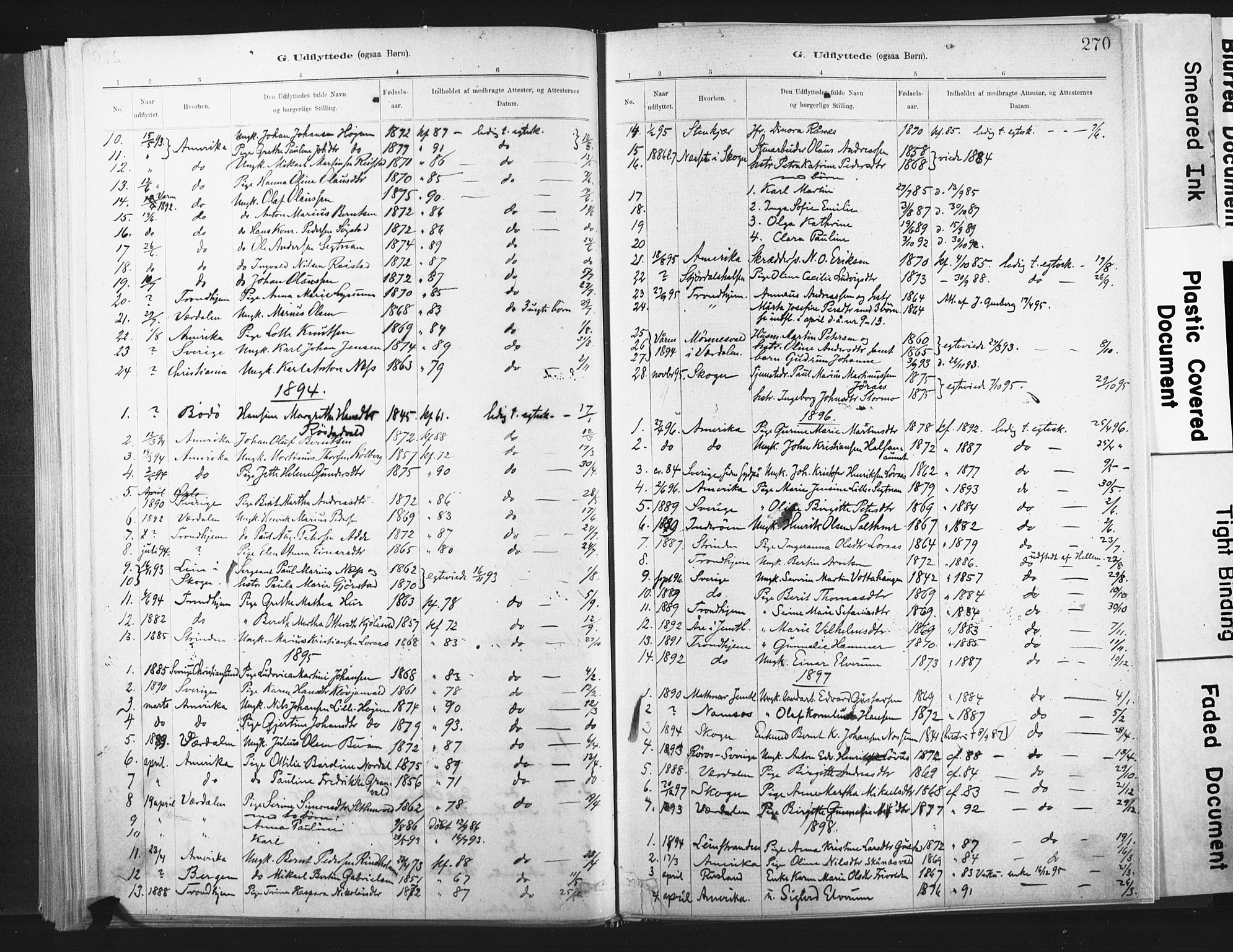 Ministerialprotokoller, klokkerbøker og fødselsregistre - Nord-Trøndelag, SAT/A-1458/721/L0207: Parish register (official) no. 721A02, 1880-1911, p. 270