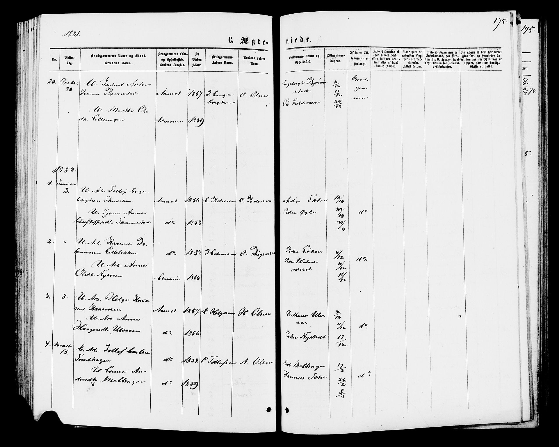 Åmot prestekontor, Hedmark, SAH/PREST-056/H/Ha/Haa/L0009: Parish register (official) no. 9, 1875-1883, p. 175