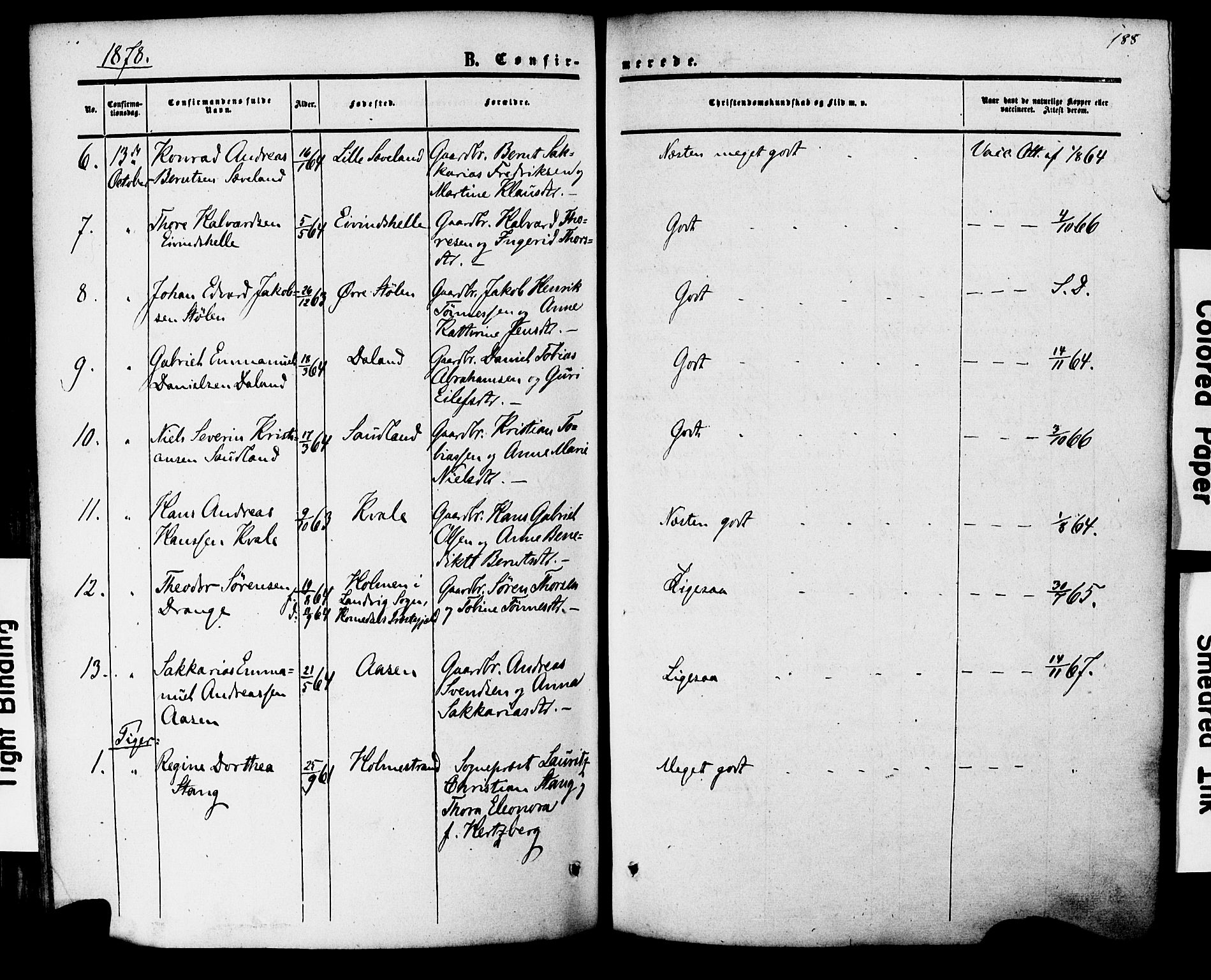 Herad sokneprestkontor, AV/SAK-1111-0018/F/Fa/Faa/L0005: Parish register (official) no. A 5, 1853-1886, p. 188