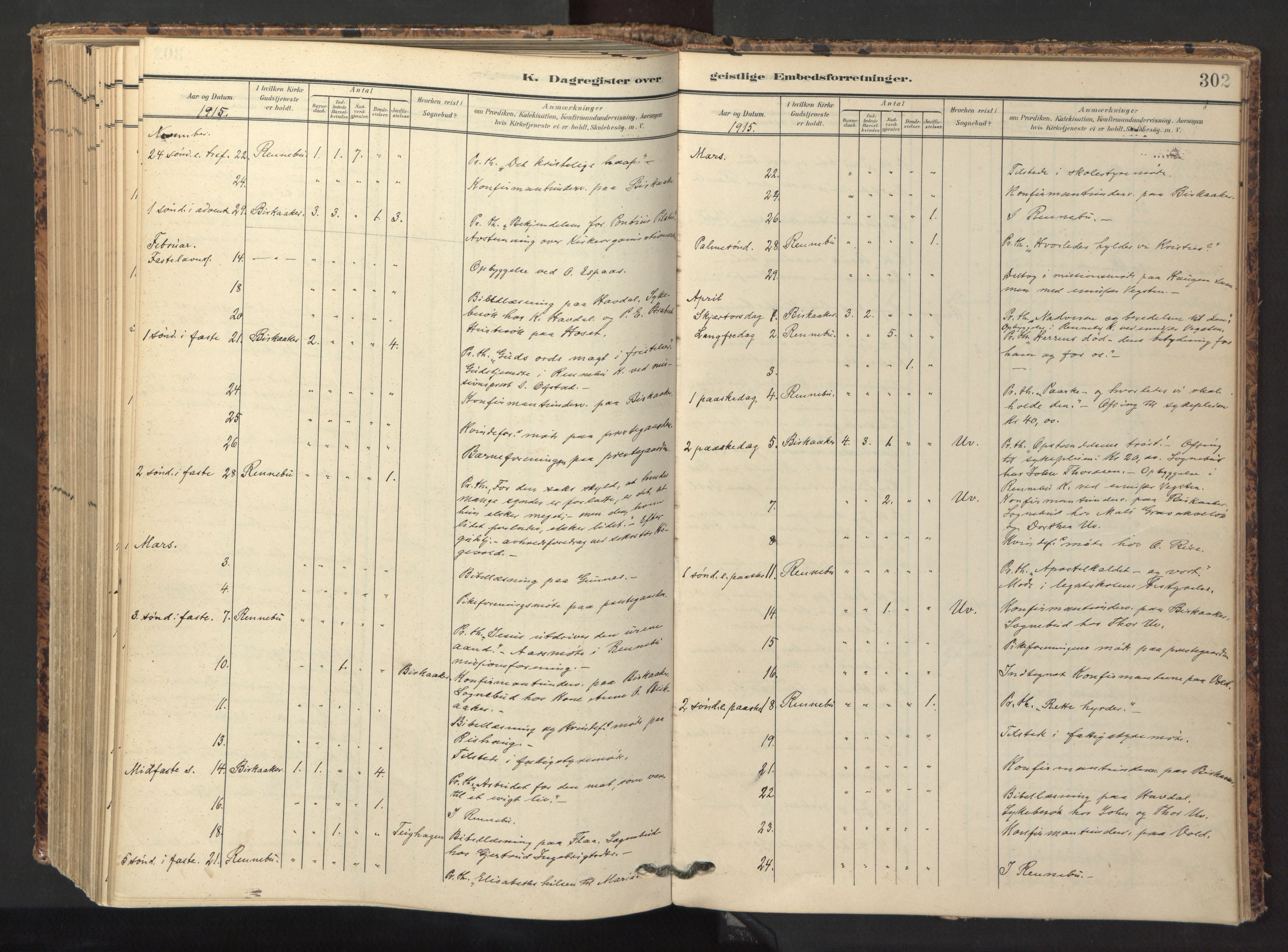 Ministerialprotokoller, klokkerbøker og fødselsregistre - Sør-Trøndelag, AV/SAT-A-1456/674/L0873: Parish register (official) no. 674A05, 1908-1923, p. 302