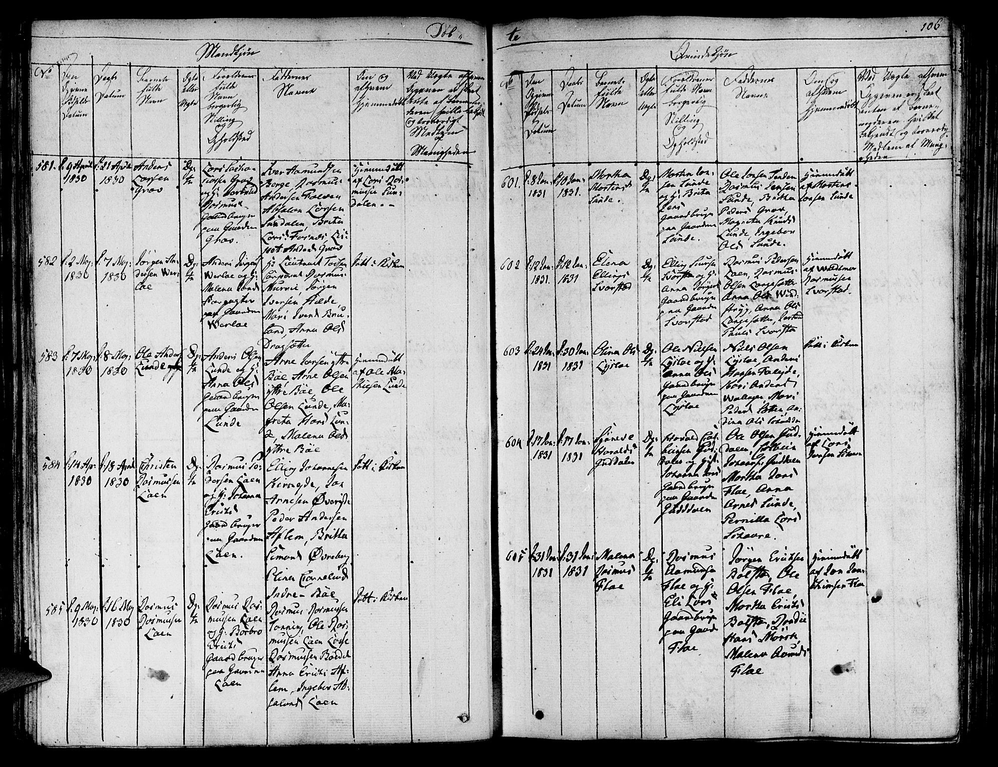 Innvik sokneprestembete, AV/SAB-A-80501: Parish register (official) no. A 3, 1820-1832, p. 106