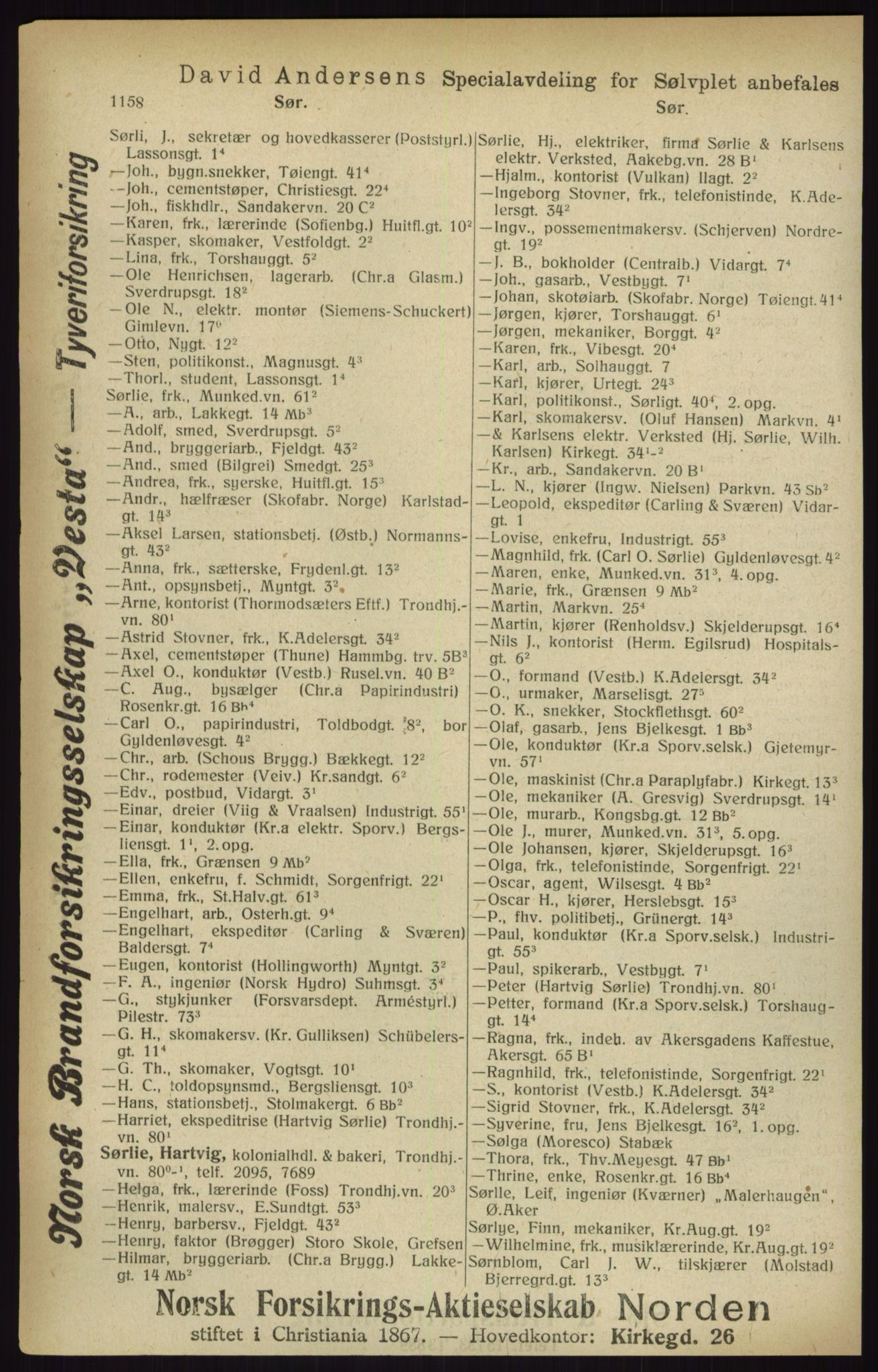 Kristiania/Oslo adressebok, PUBL/-, 1916, p. 1158