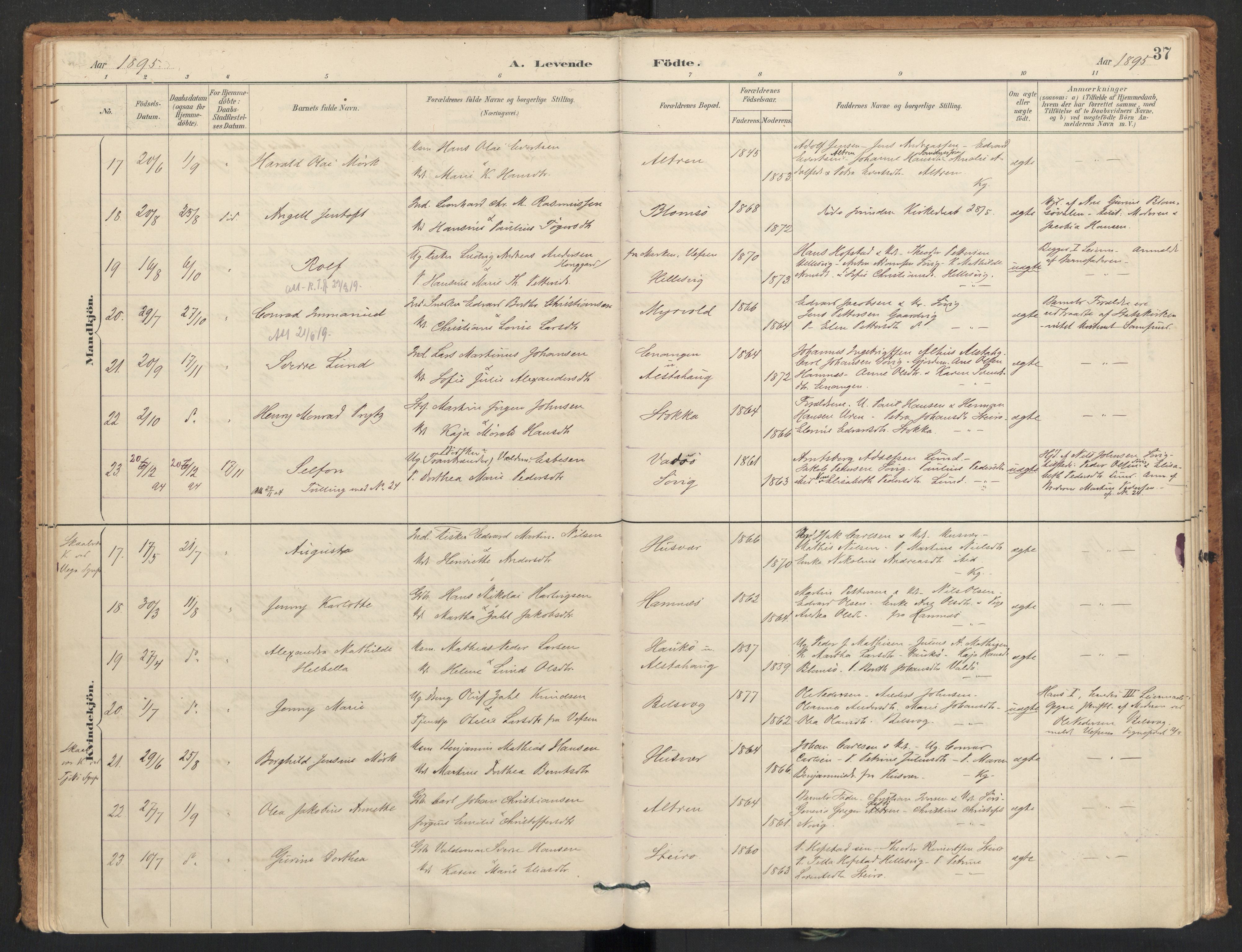 Ministerialprotokoller, klokkerbøker og fødselsregistre - Nordland, SAT/A-1459/830/L0453: Parish register (official) no. 830A17, 1886-1911, p. 37