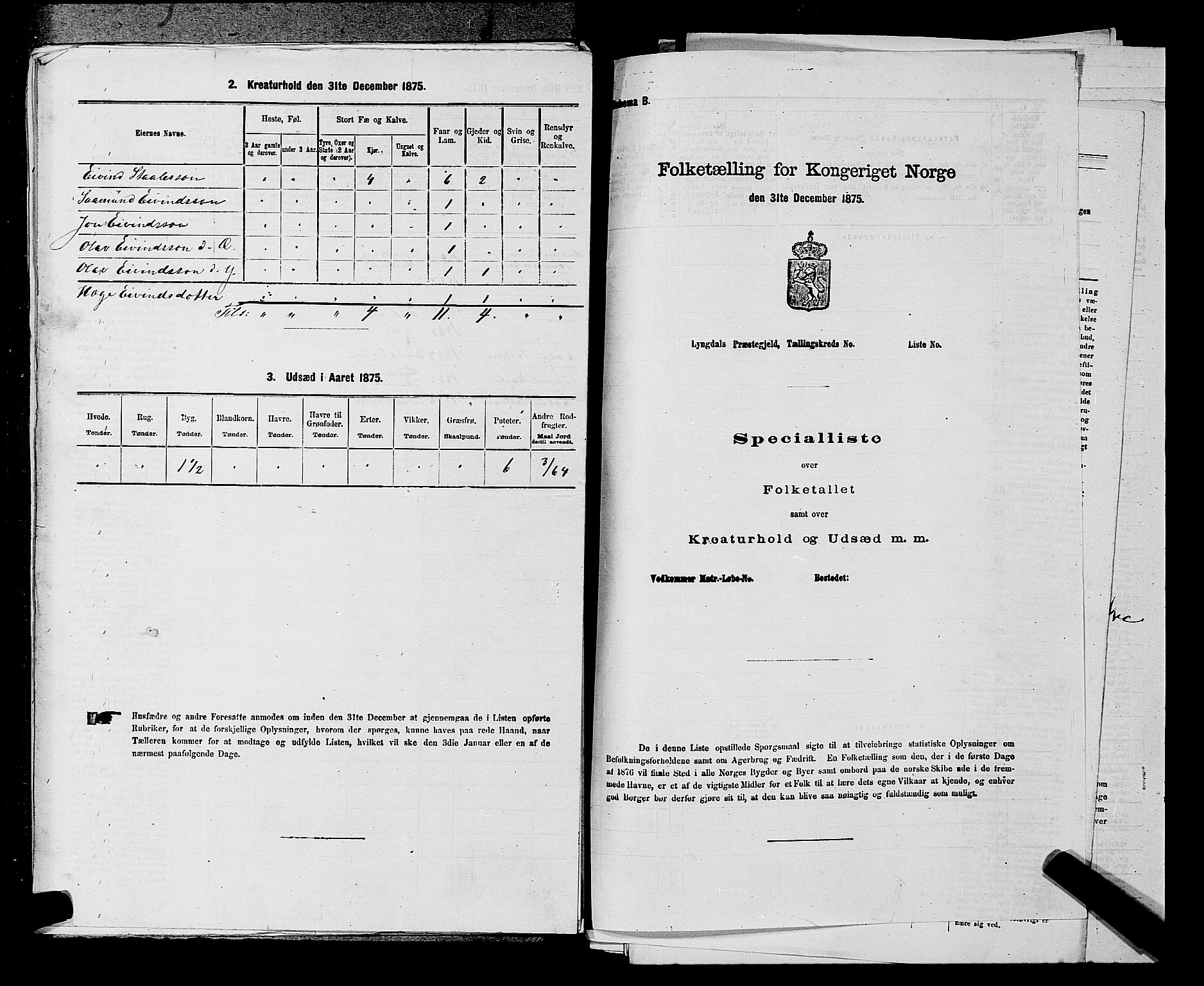 SAKO, 1875 census for 0829P Kviteseid, 1875, p. 573