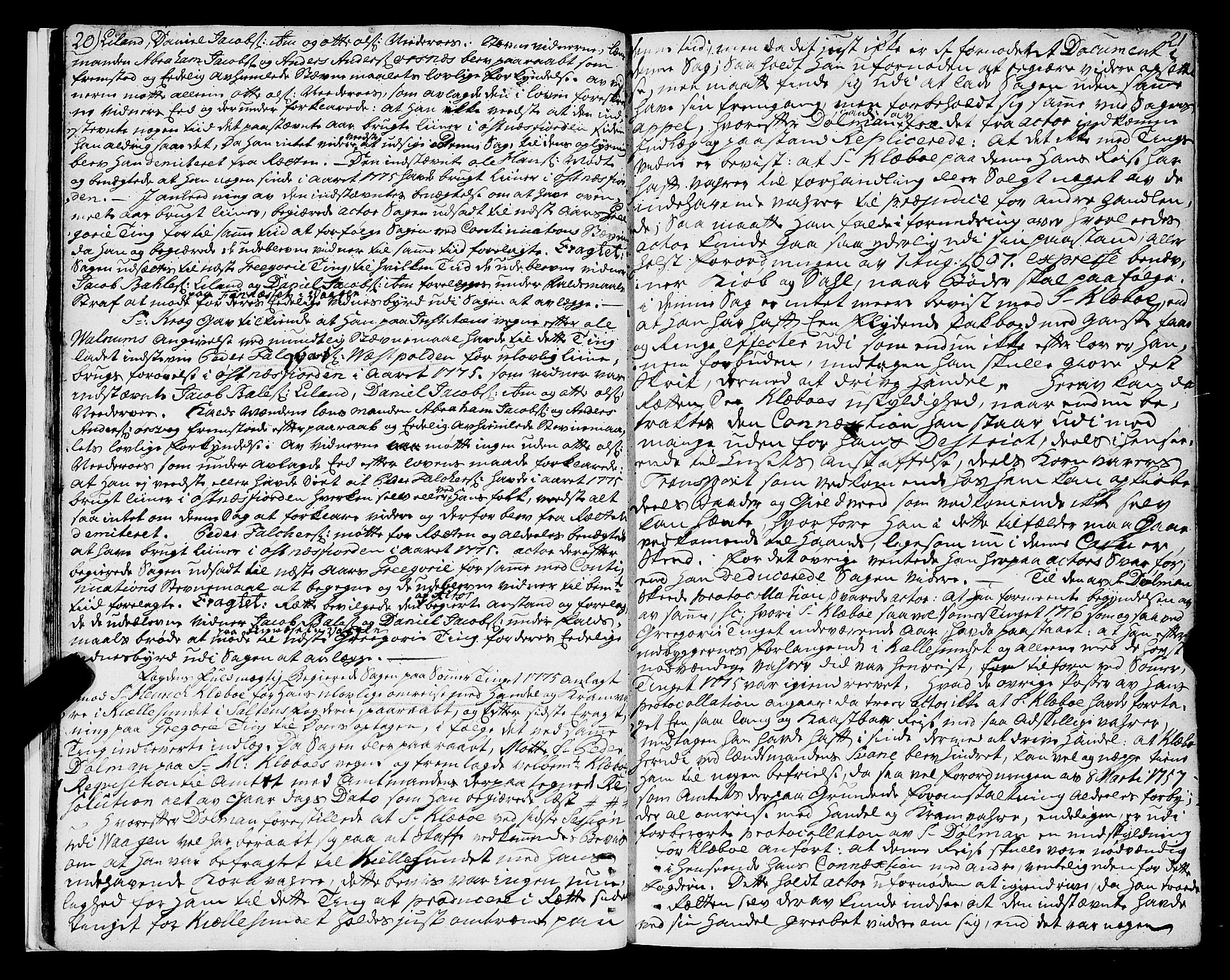 Vesterålen sorenskriveri, AV/SAT-A-4180/1/1/1A/L0008: Tingbok, 1777-1781, p. 20-21