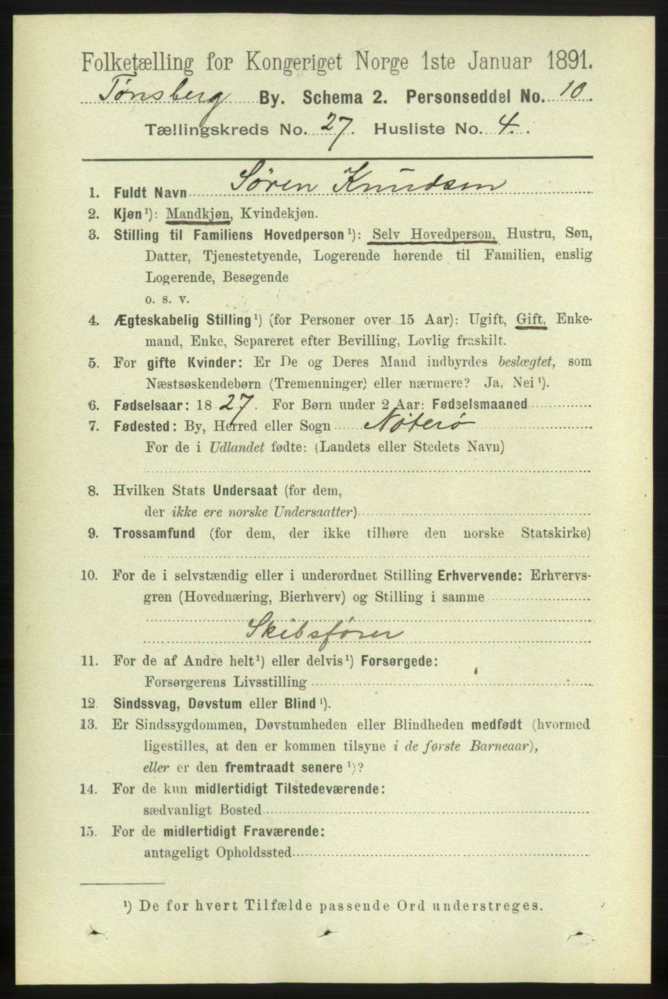 RA, 1891 census for 0705 Tønsberg, 1891, p. 6811