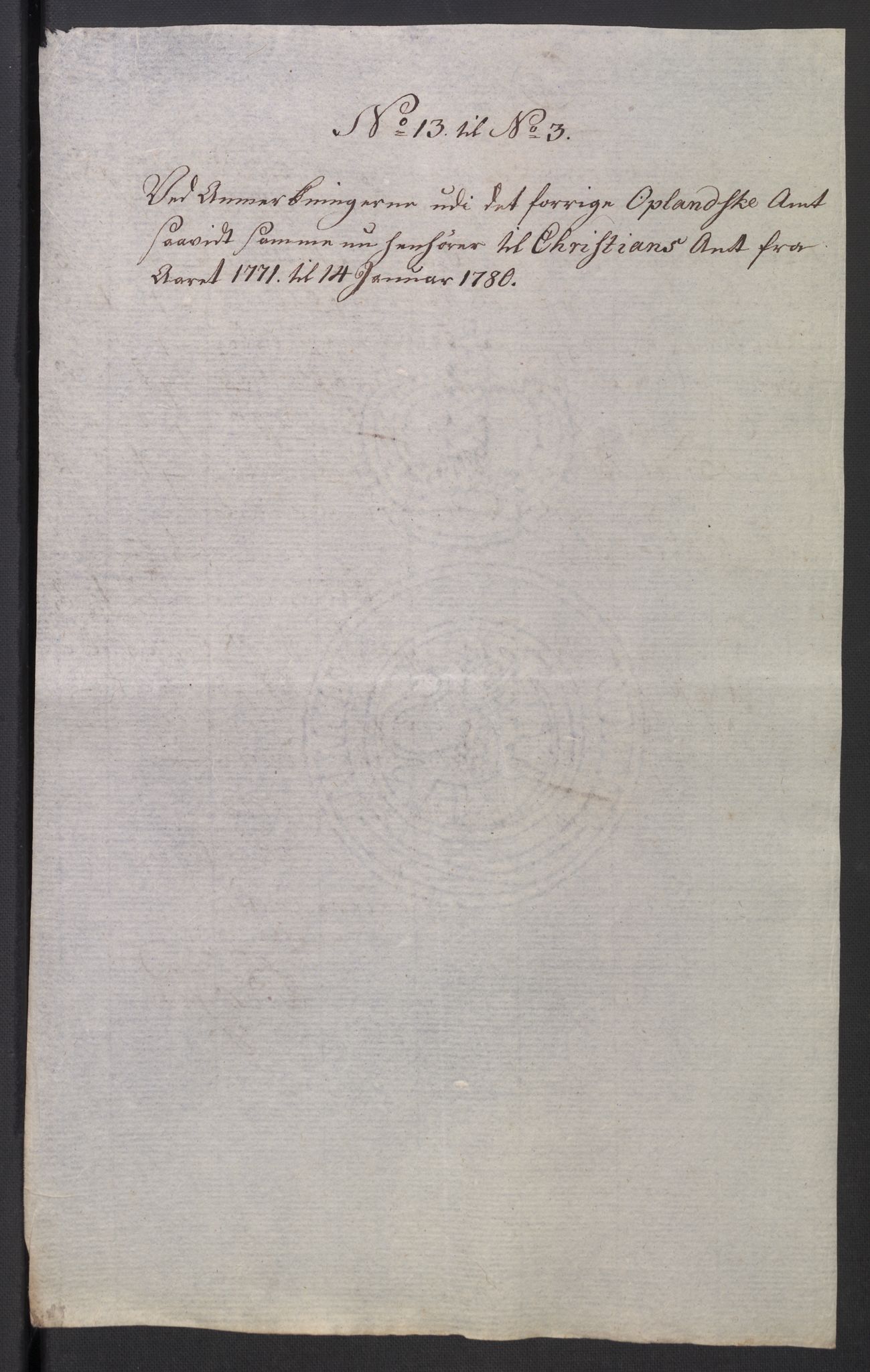 Rentekammeret inntil 1814, Reviderte regnskaper, Mindre regnskaper, AV/RA-EA-4068/Rb/L0014: Opplands amt, 1771-1779, p. 953