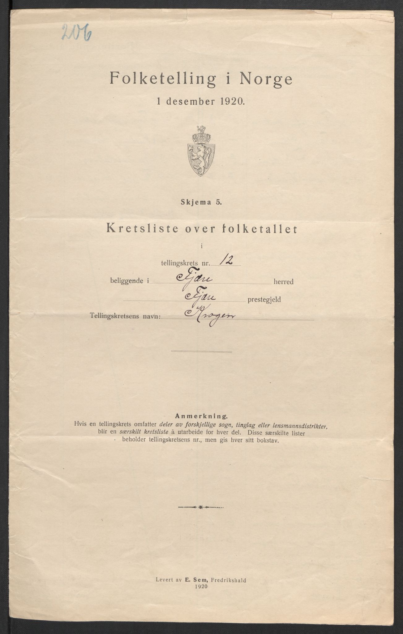 SAK, 1920 census for Fjære, 1920, p. 54