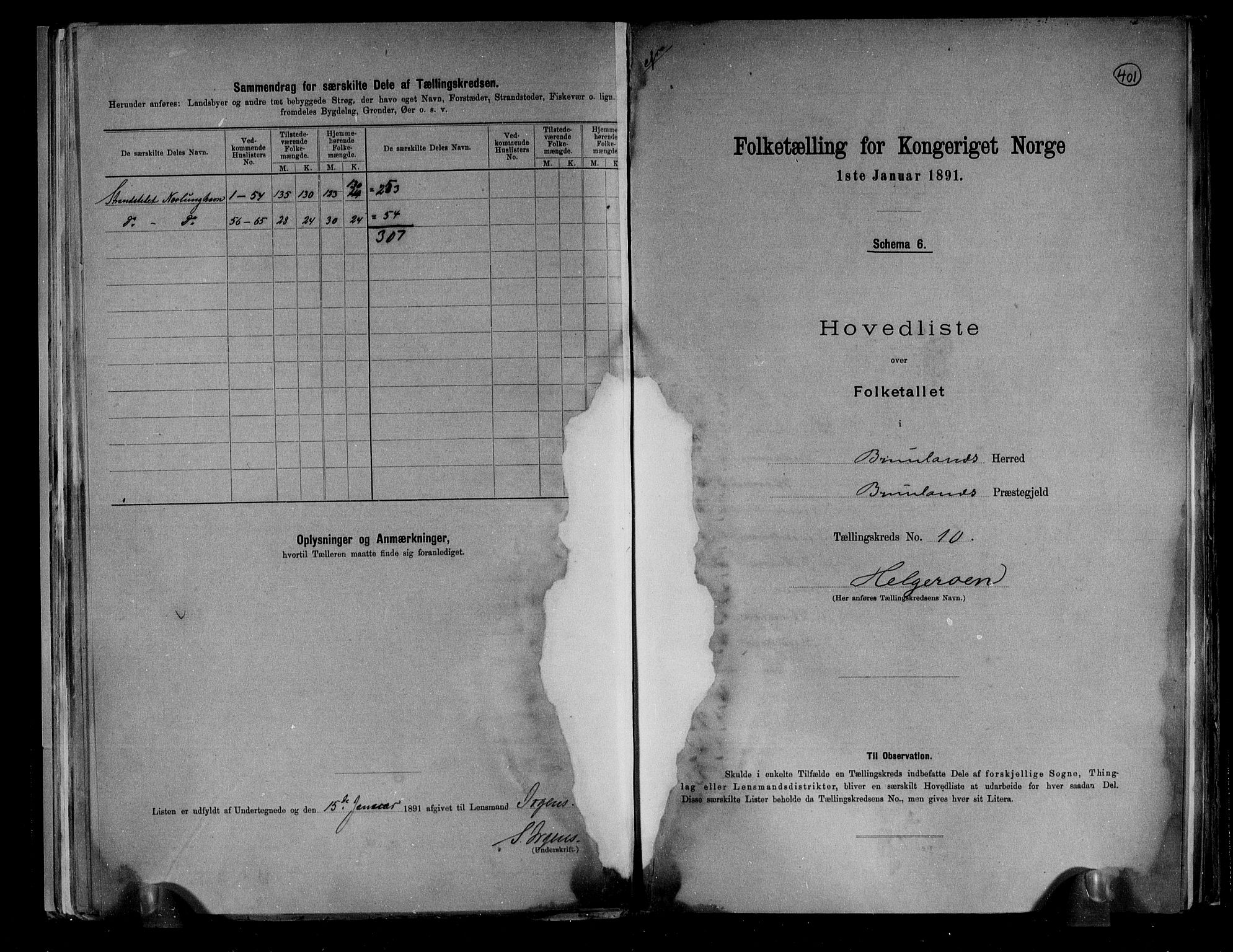 RA, 1891 census for 0726 Brunlanes, 1891, p. 30