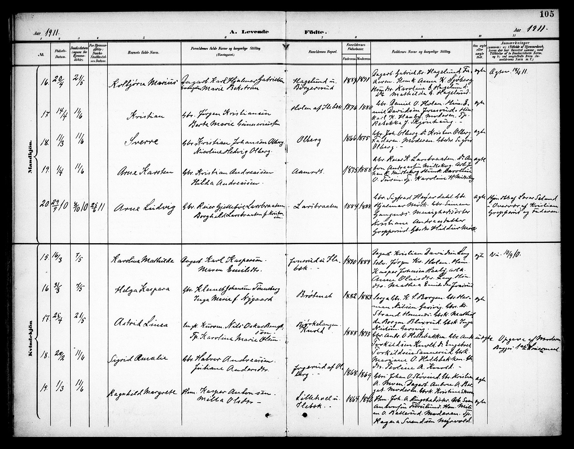 Høland prestekontor Kirkebøker, AV/SAO-A-10346a/F/Fa/L0015: Parish register (official) no. I 15, 1897-1912, p. 105