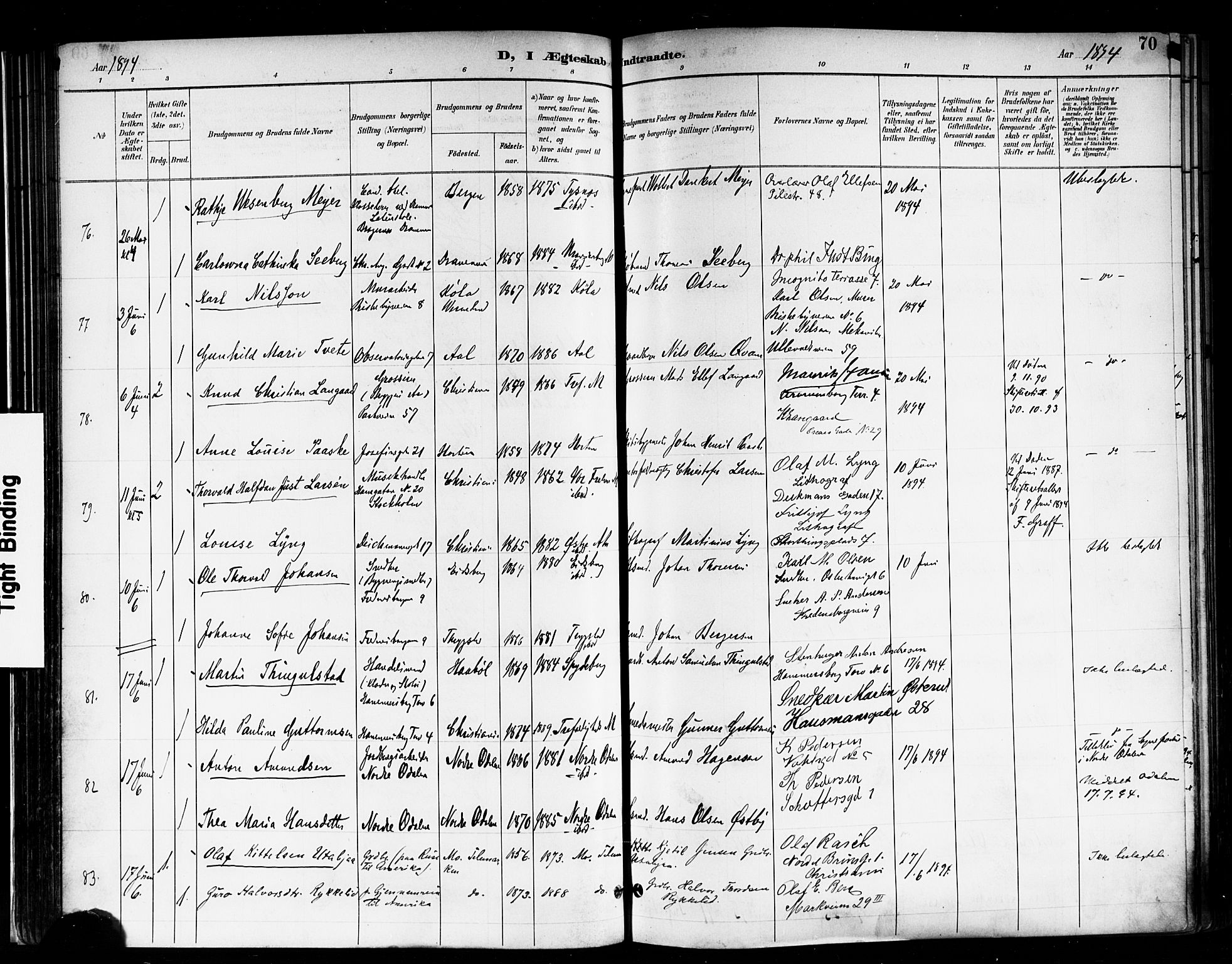 Trefoldighet prestekontor Kirkebøker, AV/SAO-A-10882/F/Fc/L0004: Parish register (official) no. III 4, 1891-1900, p. 70