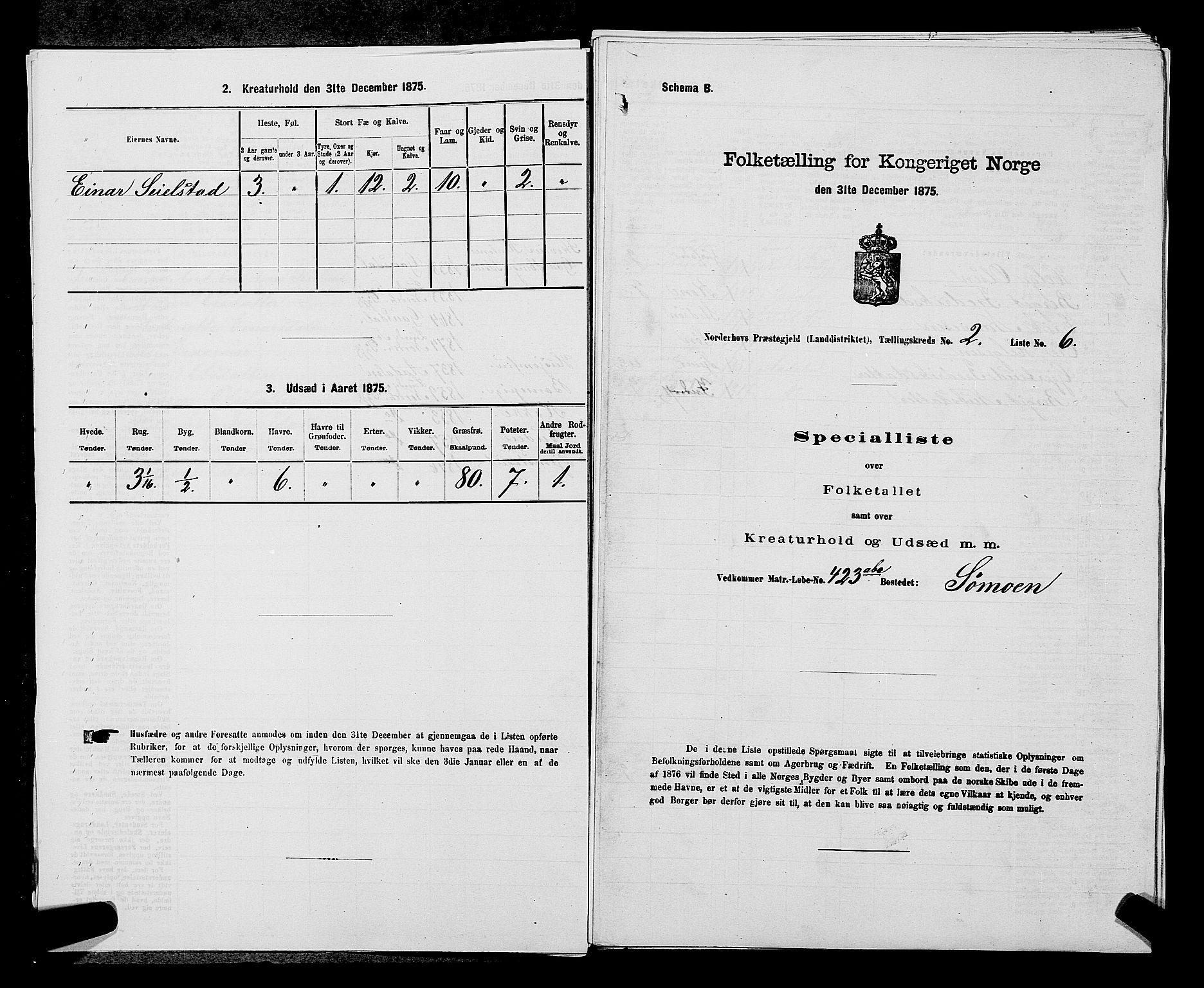 SAKO, 1875 census for 0613L Norderhov/Norderhov, Haug og Lunder, 1875, p. 2391