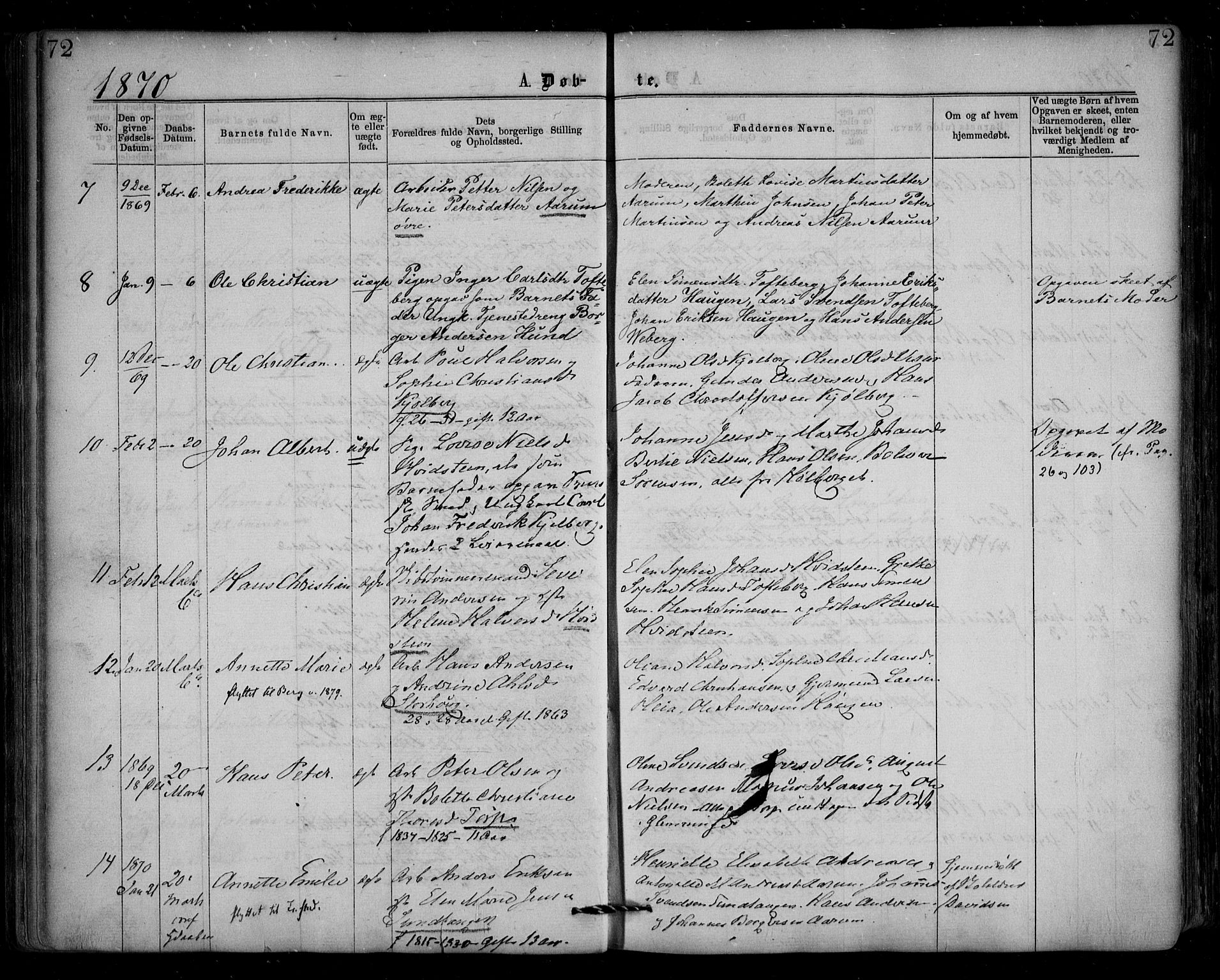 Borge prestekontor Kirkebøker, AV/SAO-A-10903/F/Fa/L0006: Parish register (official) no. I 6, 1861-1874, p. 72