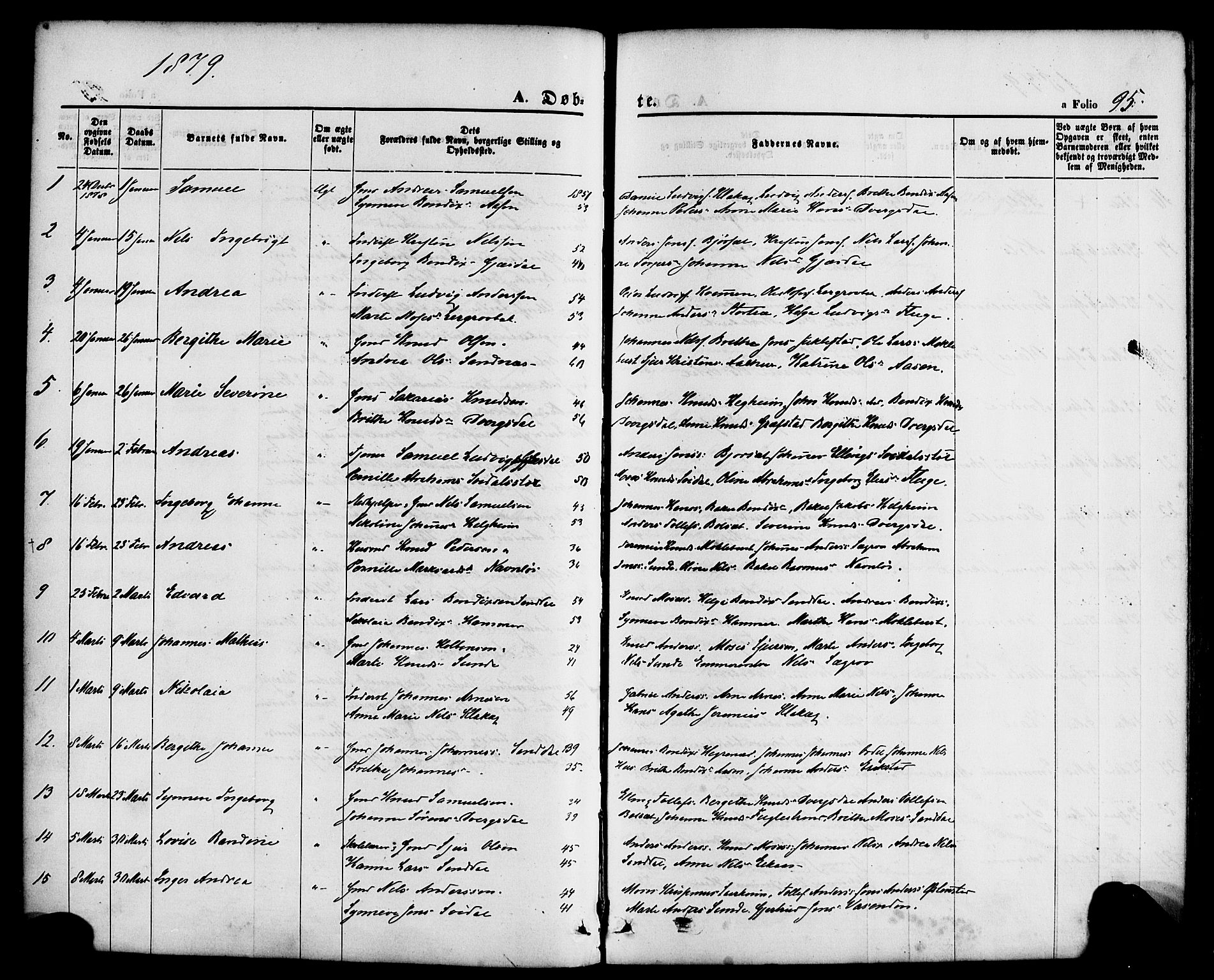 Jølster sokneprestembete, SAB/A-80701/H/Haa/Haaa/L0011: Parish register (official) no. A 11, 1866-1881, p. 95