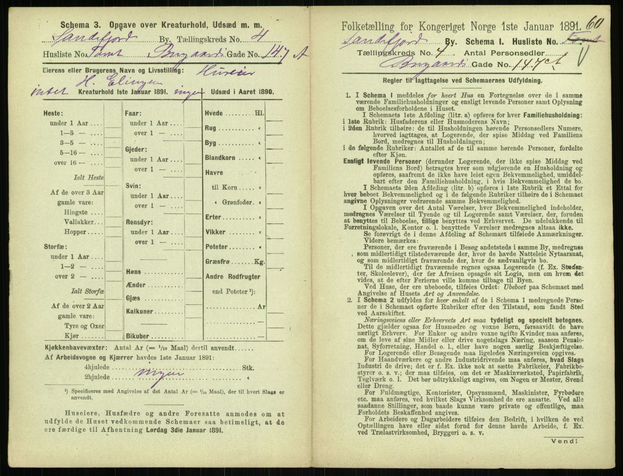 RA, 1891 census for 0706 Sandefjord, 1891, p. 505