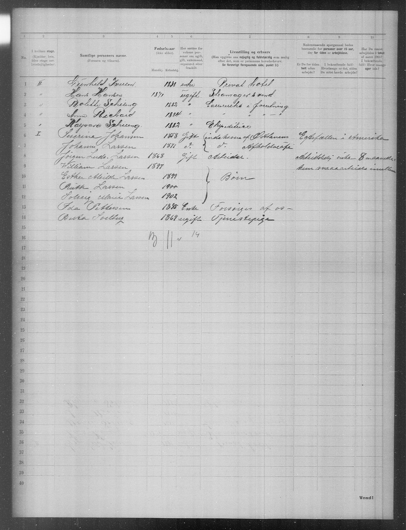 OBA, Municipal Census 1903 for Kristiania, 1903, p. 11351