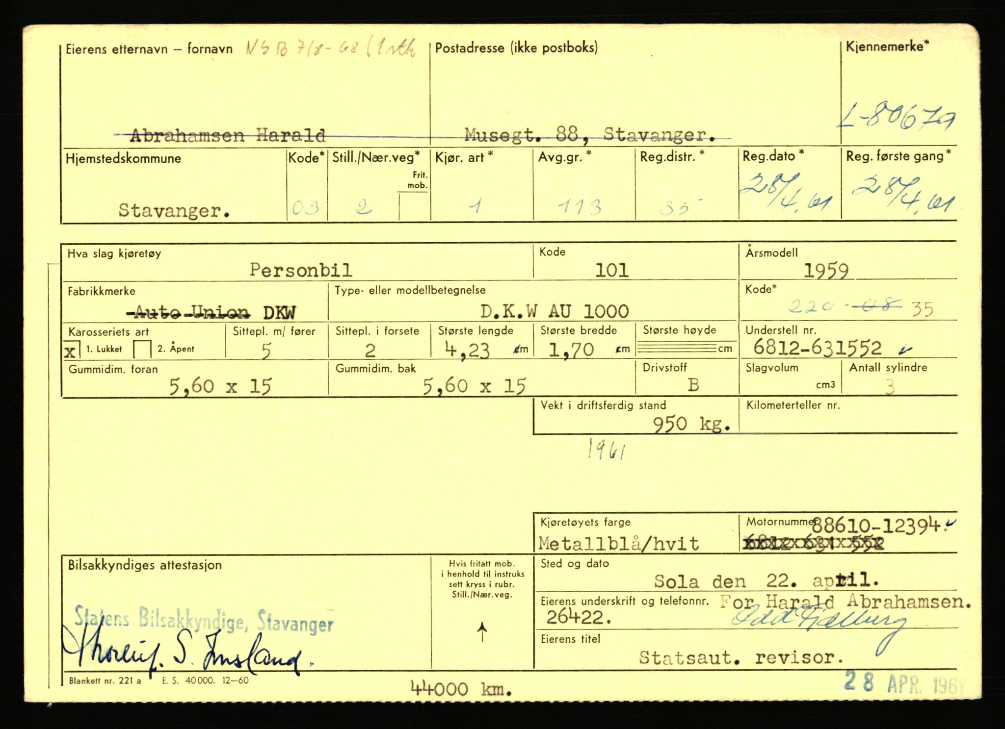 Stavanger trafikkstasjon, AV/SAST-A-101942/0/F/L0071: L-80500 - L-82199, 1930-1971, p. 281