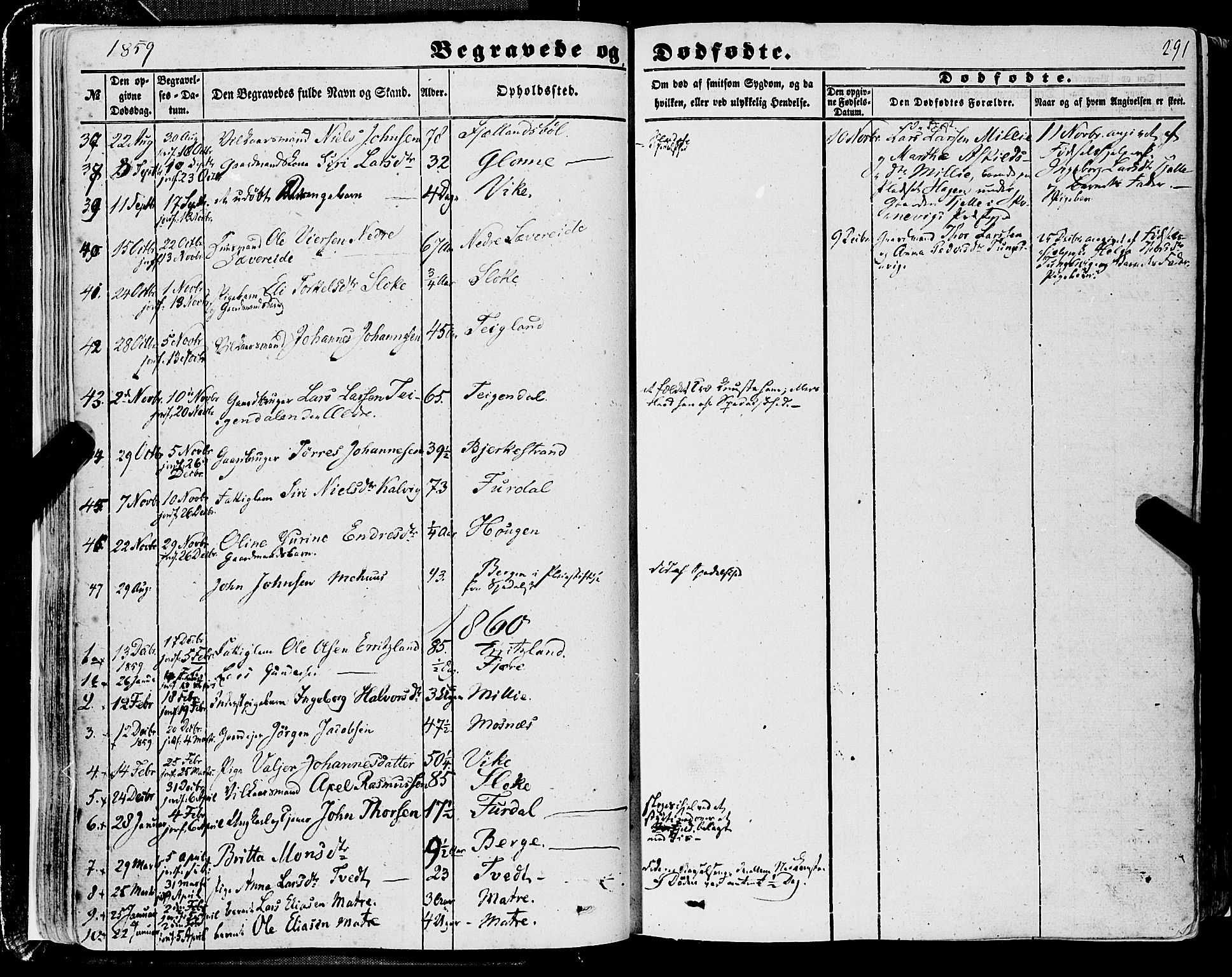 Skånevik sokneprestembete, SAB/A-77801/H/Haa: Parish register (official) no. A 5II, 1848-1869, p. 291