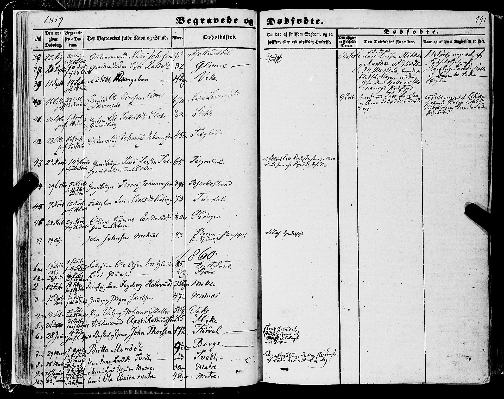 Skånevik sokneprestembete, AV/SAB-A-77801/H/Haa: Parish register (official) no. A 5II, 1848-1869, p. 291