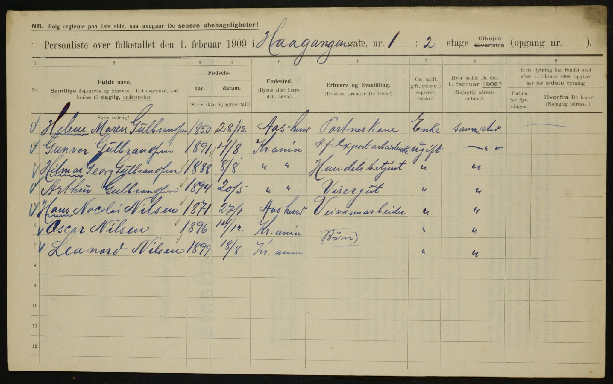 OBA, Municipal Census 1909 for Kristiania, 1909, p. 38781