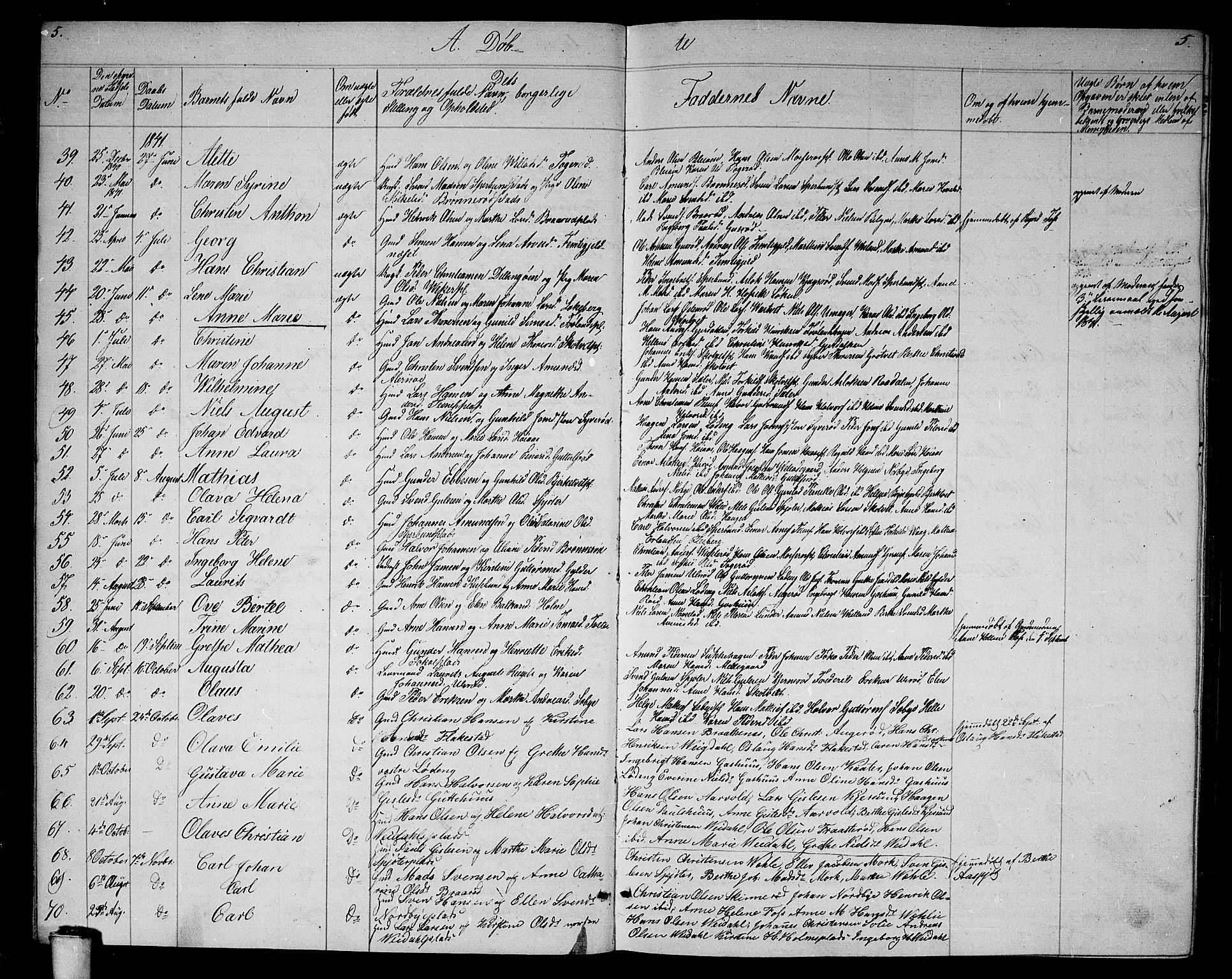 Våler prestekontor Kirkebøker, AV/SAO-A-11083/G/Ga/L0002: Parish register (copy) no. I 2, 1839-1860, p. 5