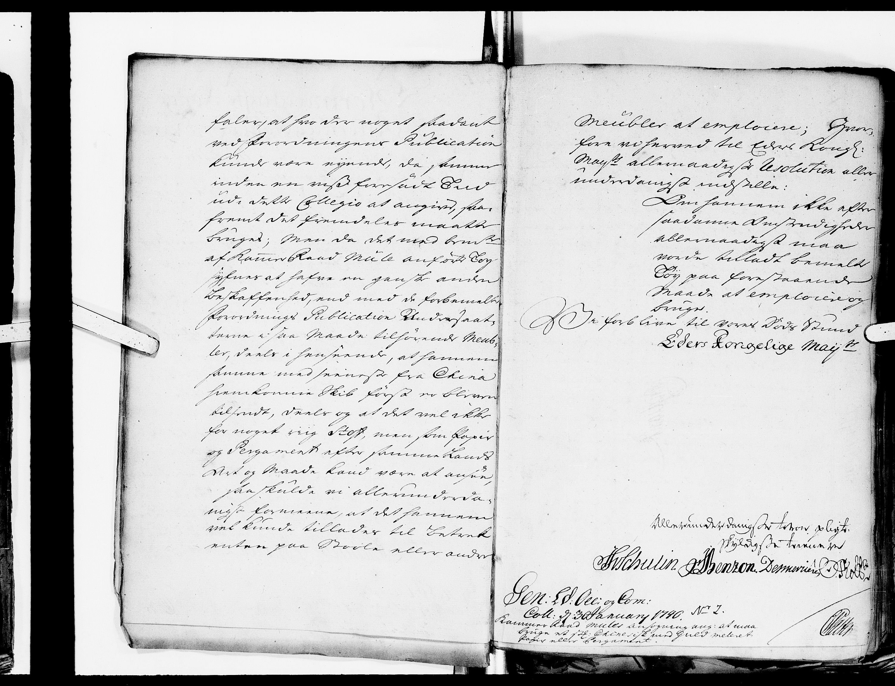 Kommercekollegiet, Dansk-Norske Sekretariat (1736-1771) / Kommercedeputationen (1771-1773), DRA/A-0002/-/003: Forestillinger, 1740-1741