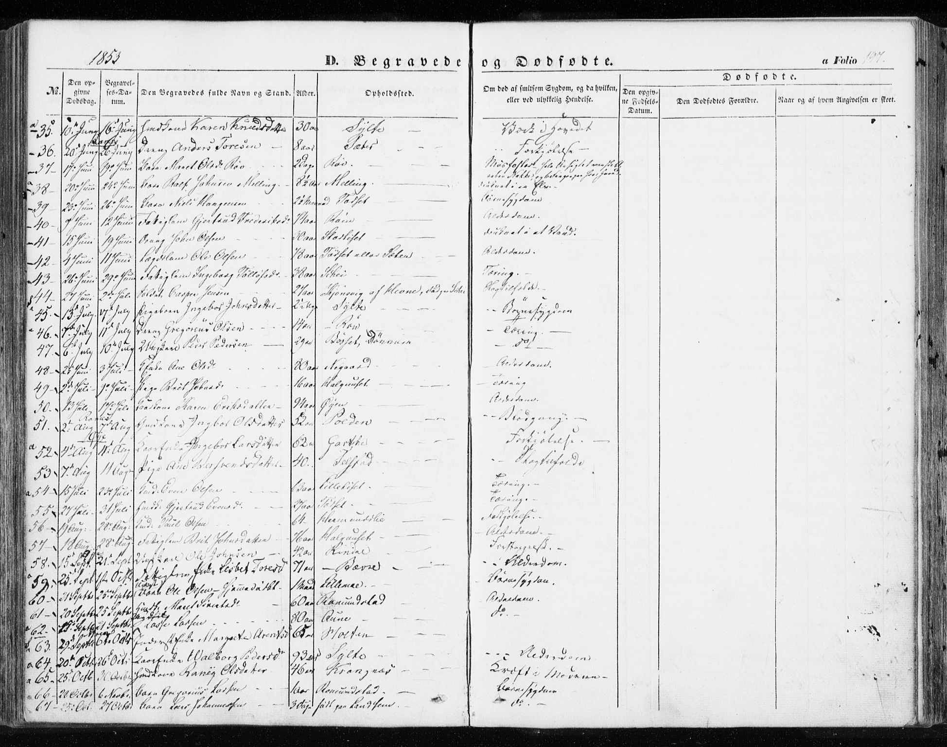 Ministerialprotokoller, klokkerbøker og fødselsregistre - Møre og Romsdal, SAT/A-1454/595/L1044: Parish register (official) no. 595A06, 1852-1863, p. 197