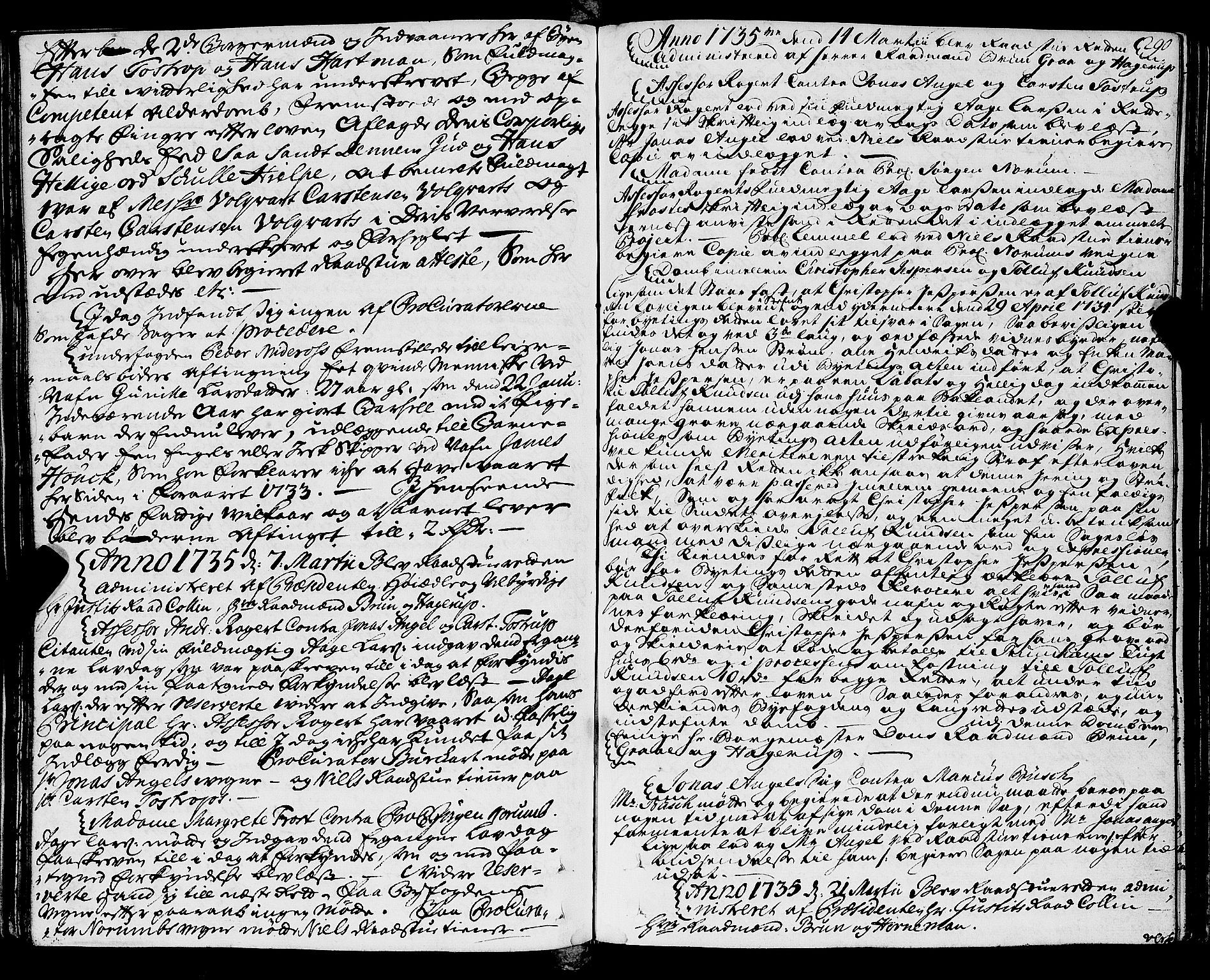 Trondheim magistrat, SAT/A-4372/A/Aa/L0013: Rådstueprotokoller, 1725-1738, p. 290