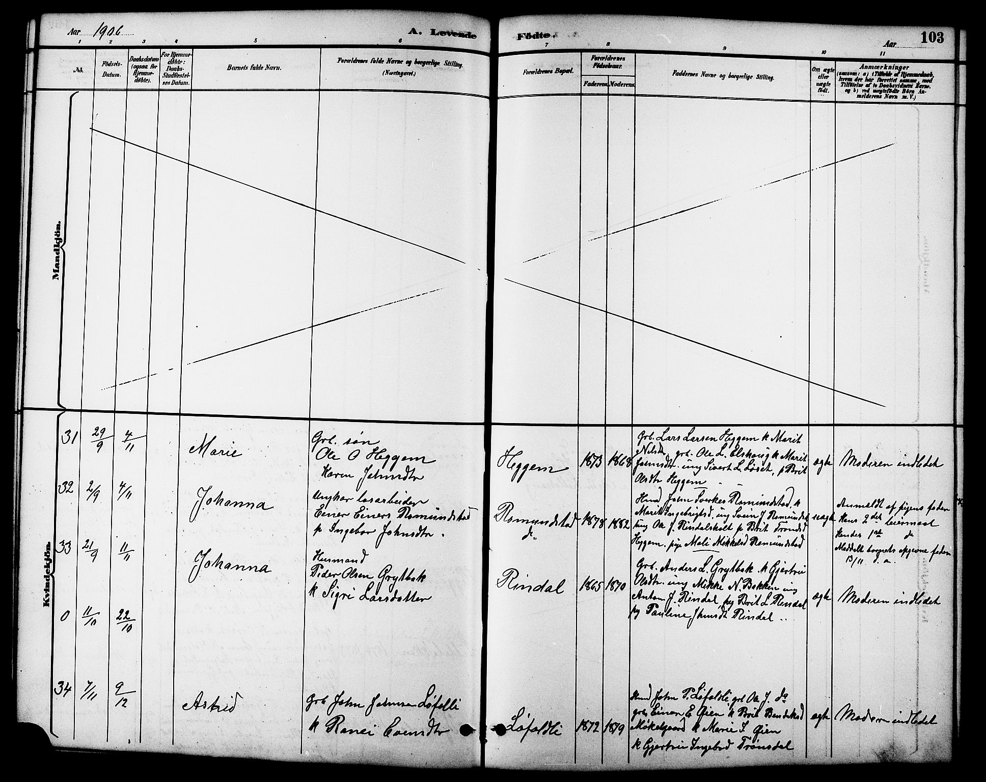 Ministerialprotokoller, klokkerbøker og fødselsregistre - Møre og Romsdal, AV/SAT-A-1454/598/L1078: Parish register (copy) no. 598C03, 1892-1909, p. 103