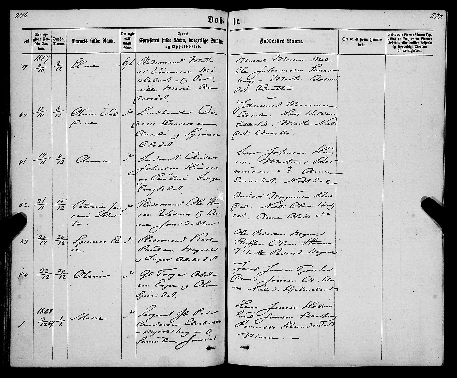 Eid sokneprestembete, AV/SAB-A-82301/H/Haa/Haaa/L0009: Parish register (official) no. A 9, 1861-1868, p. 276-277